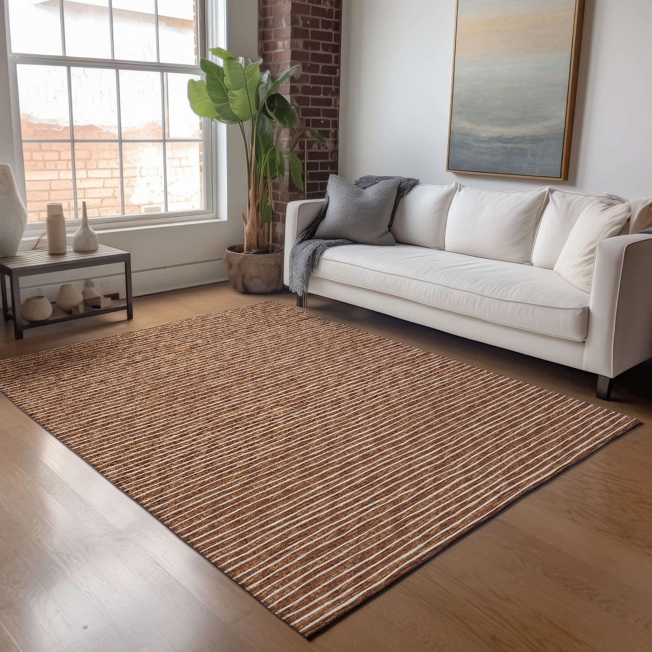 Colombo Machine Washable Transitional Paprika Red Rug 2'6" x 3'10" #shape_Rectangle