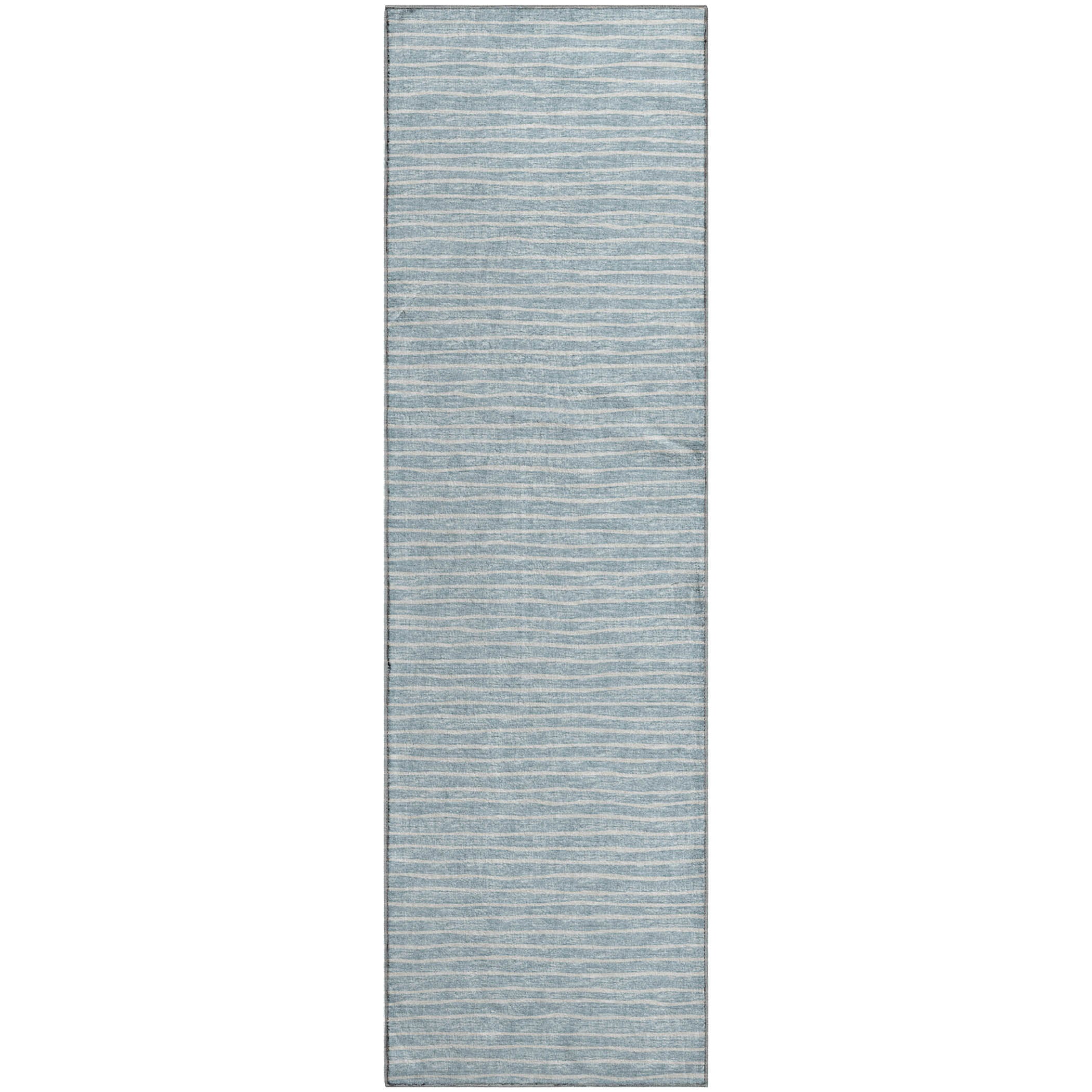 Colombo Machine Washable Transitional Sky Blue Rug 2'3" x 7'6" #shape_Runner