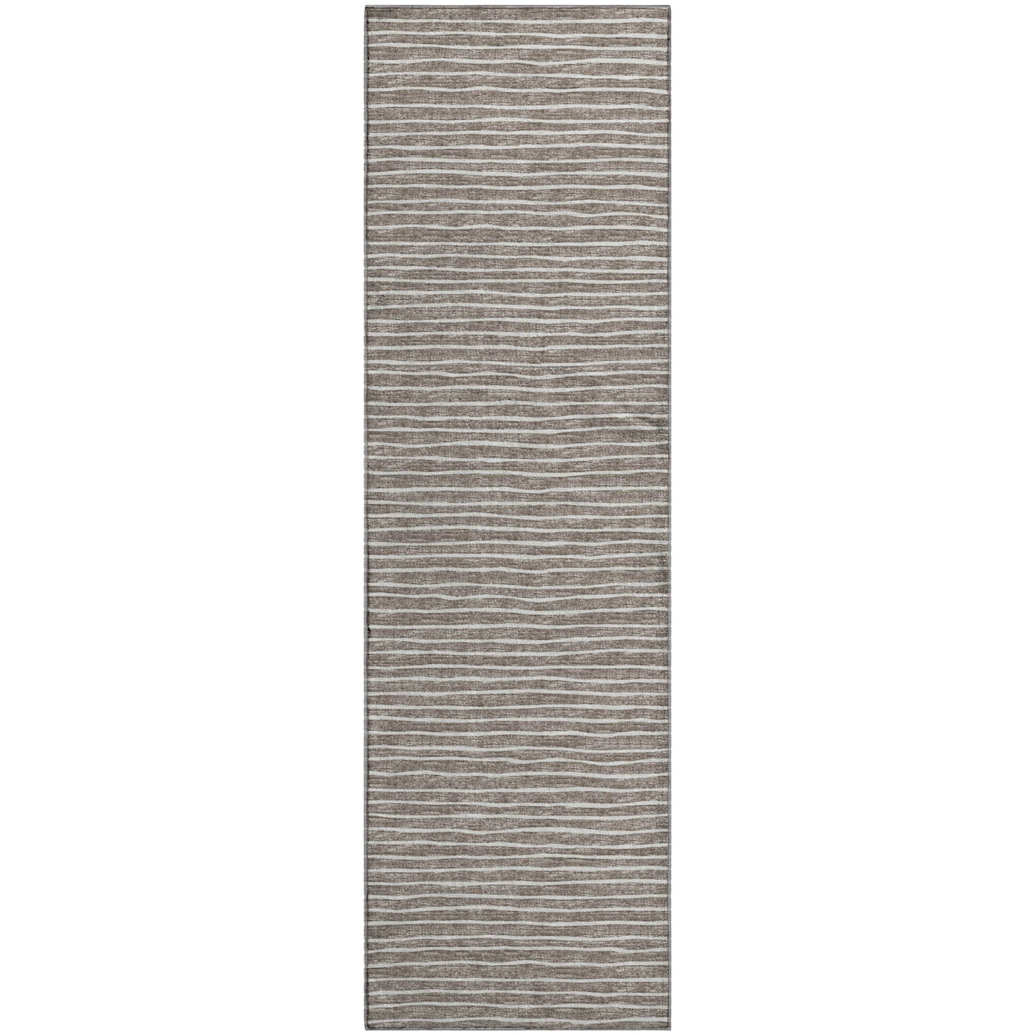 Colombo Machine Washable Transitional Taupe Brown Rug 2'3" x 7'6" #shape_Runner