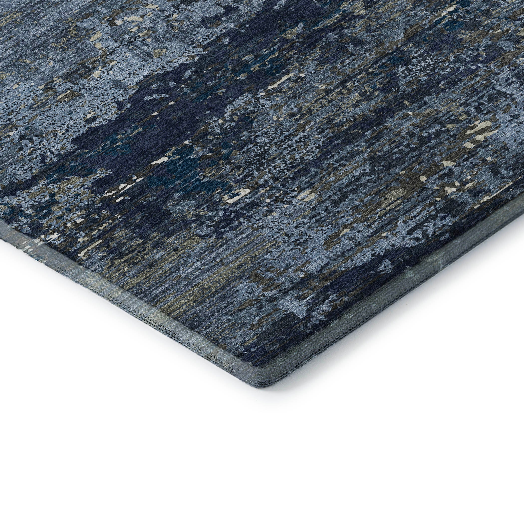 Rome Machine Washable Transitional Blue Rug 1'8" x 2'6" #shape_Rectangle