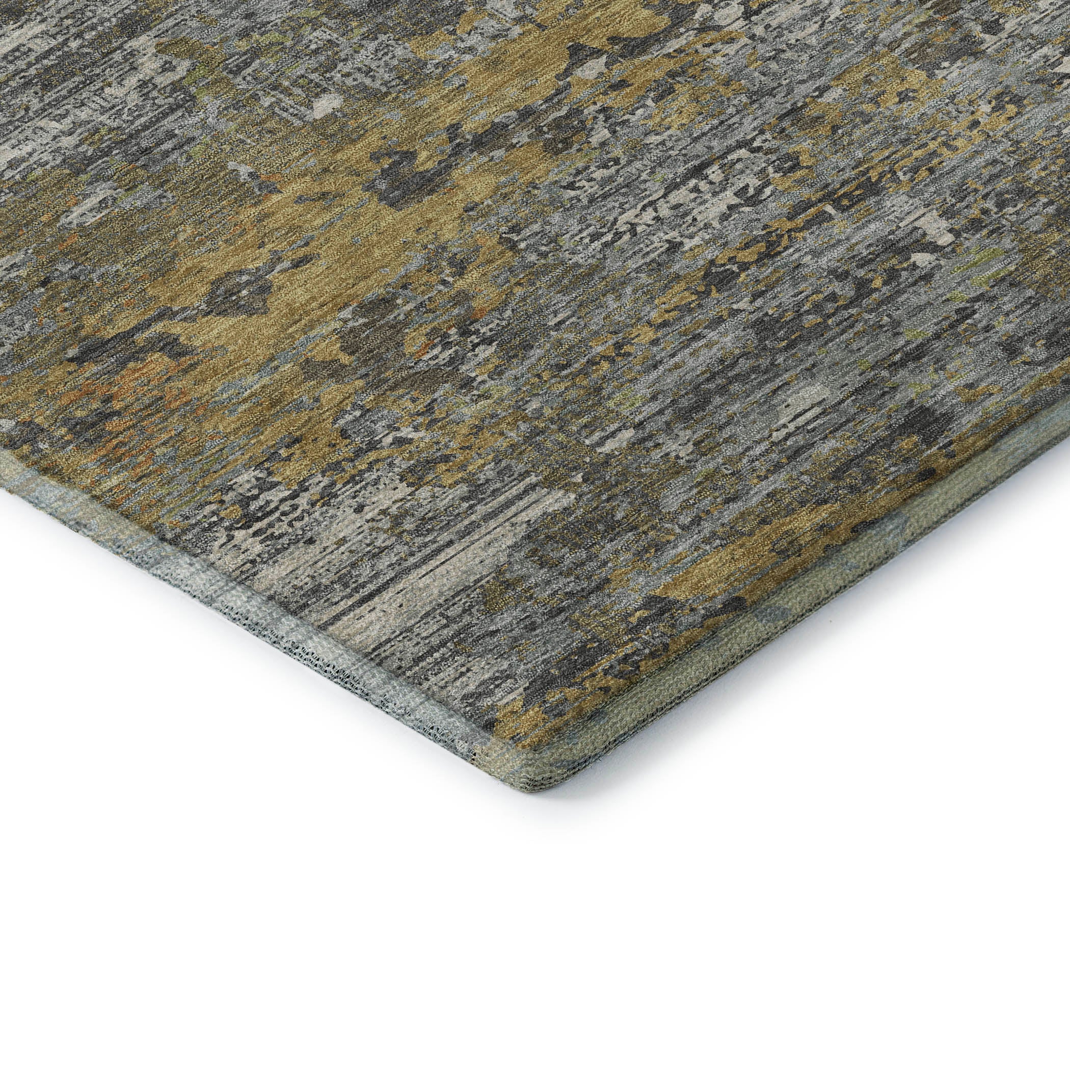Rome Machine Washable Transitional Gold Rug 1'8" x 2'6" #shape_Rectangle