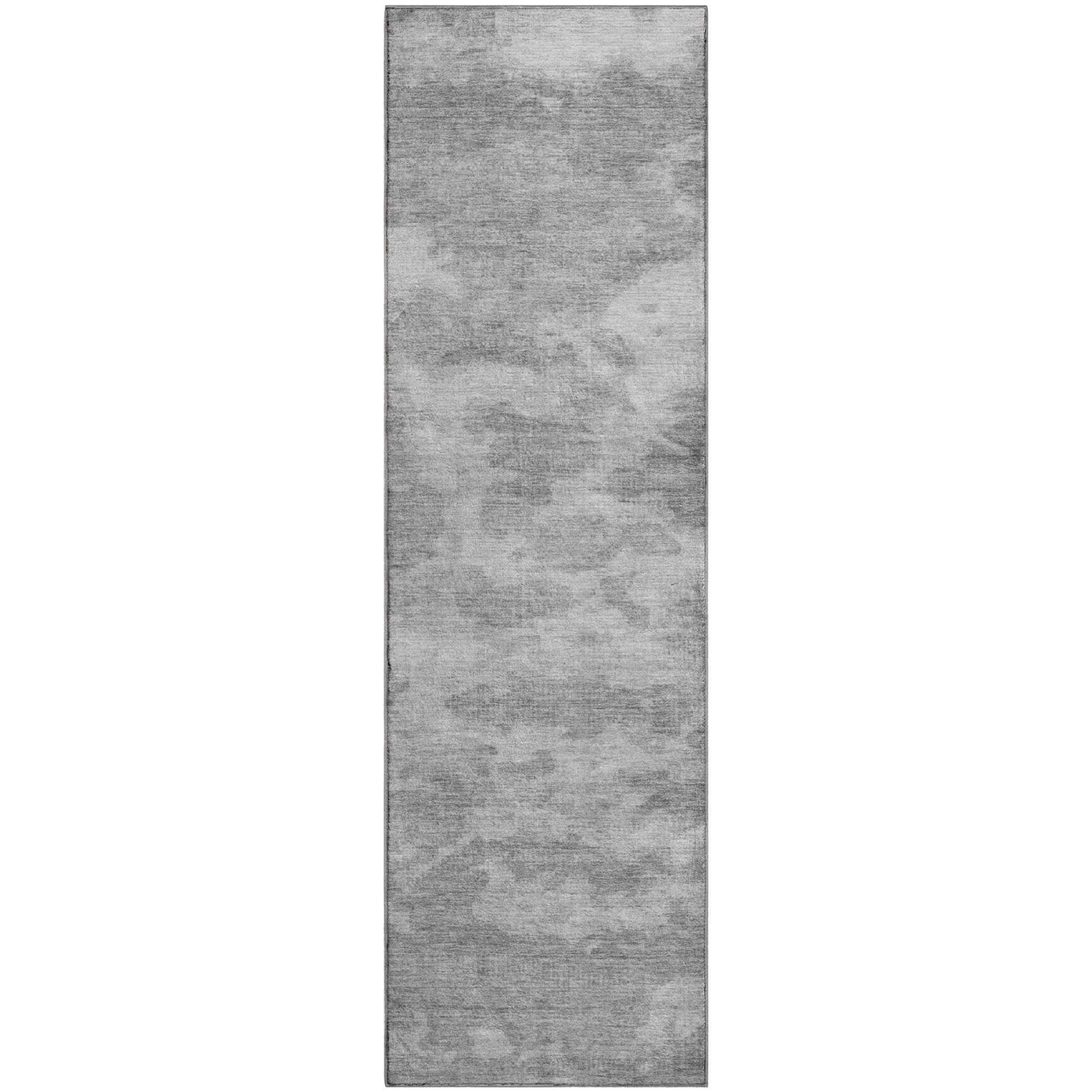 Porto Machine Washable Transitional Silver Gray Rug 2'3" x 7'6" #shape_Runner
