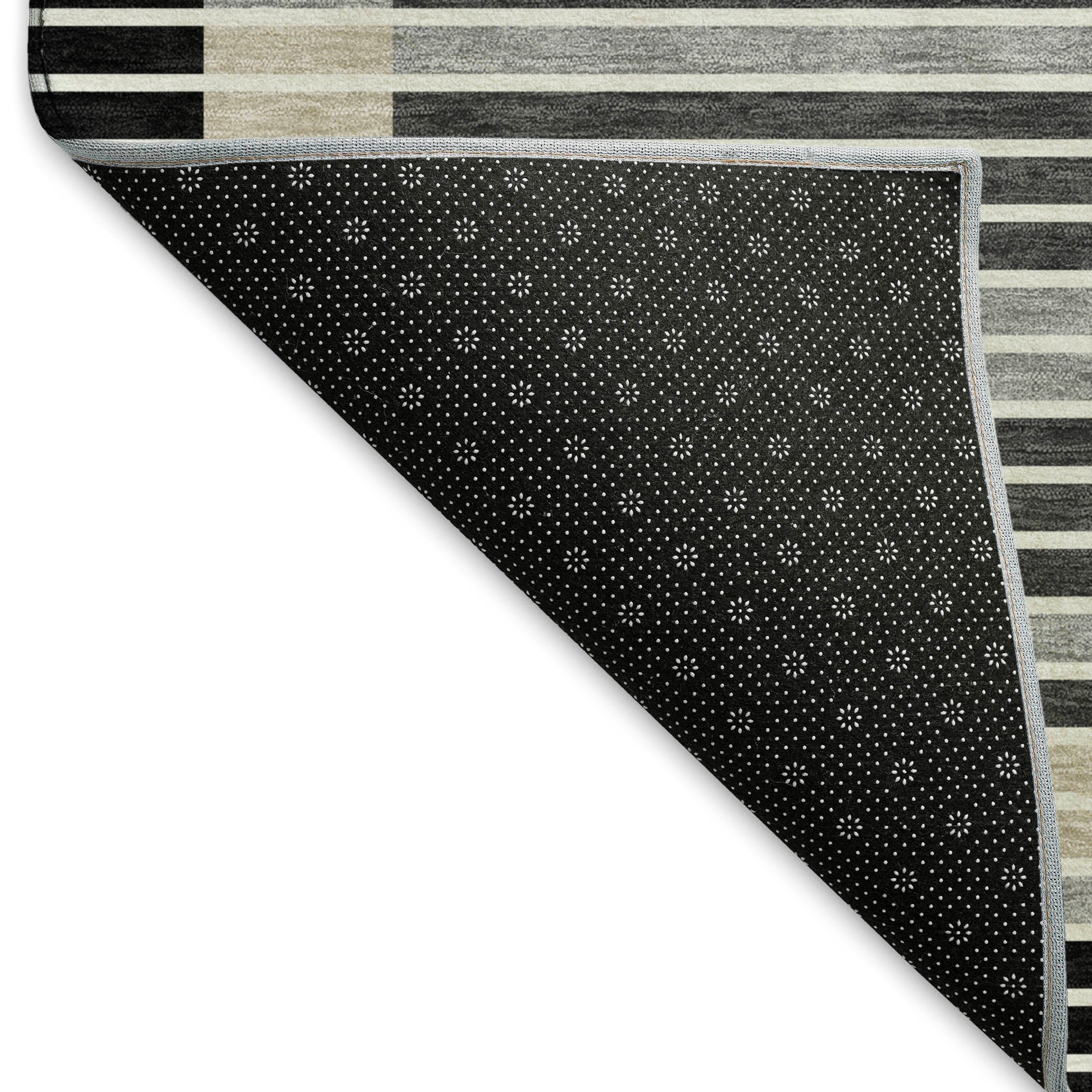 Kyoto Machine Washable Transitional Black Rug 1'8" x 2'6" #shape_Rectangle