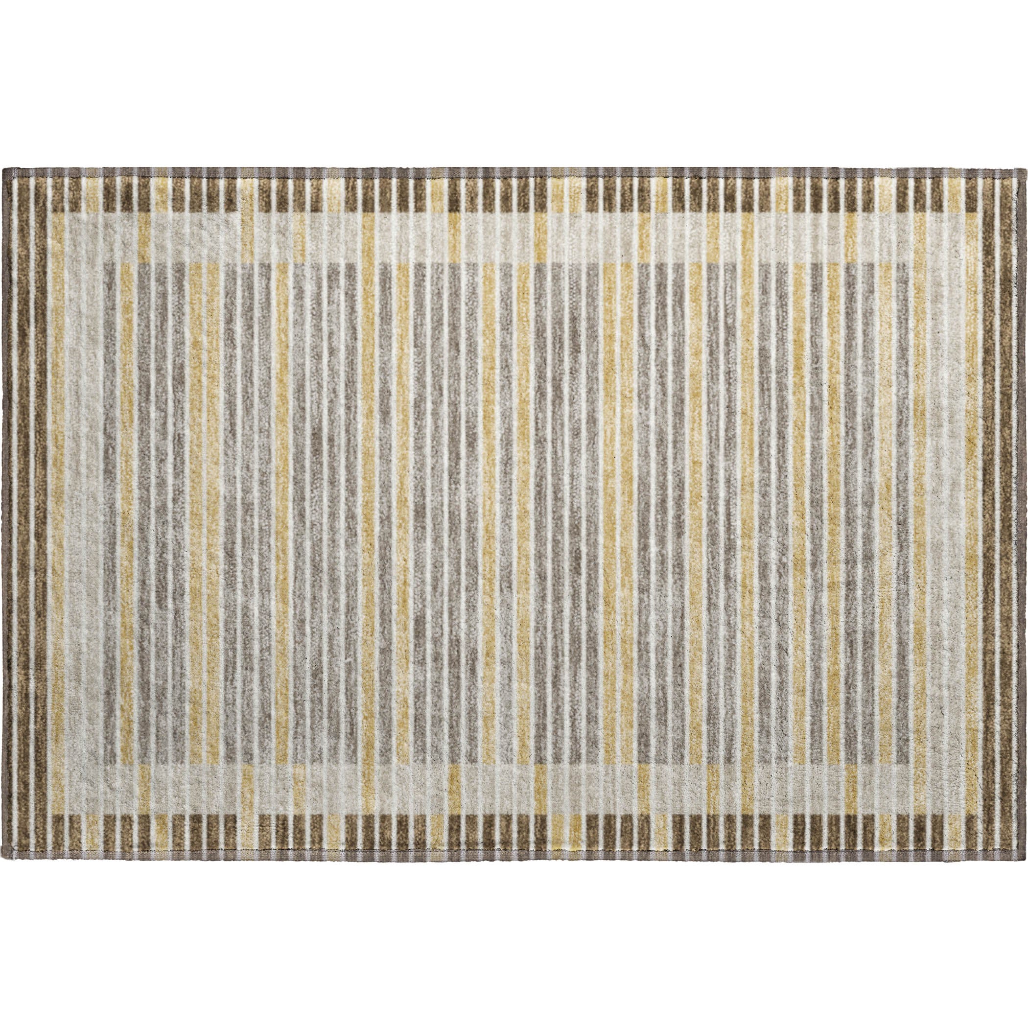 Kyoto Machine Washable Transitional Brown Rug 1'8" x 2'6" #shape_Rectangle