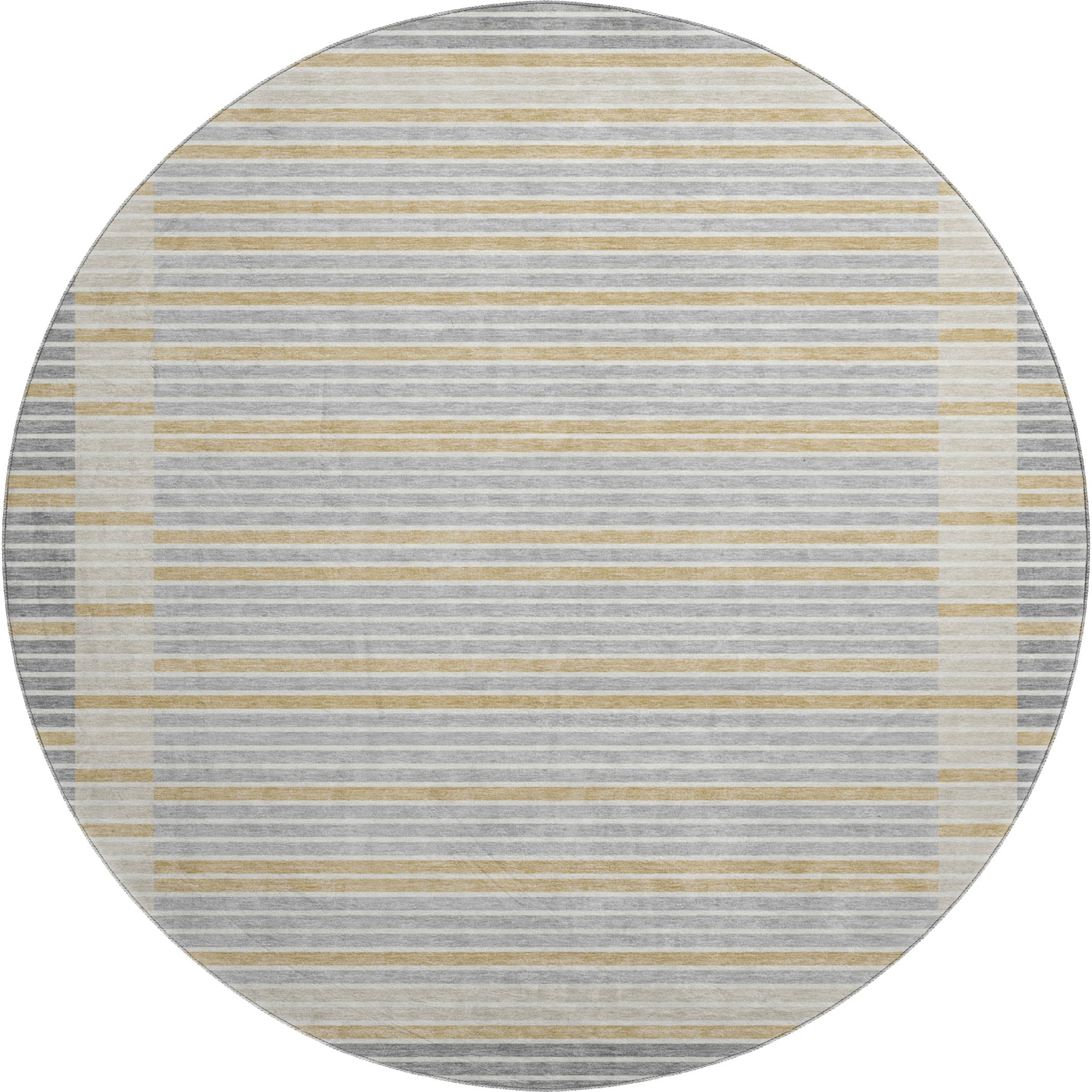 Kyoto Machine Washable Transitional Gray Rug 8' x 8' #shape_Round