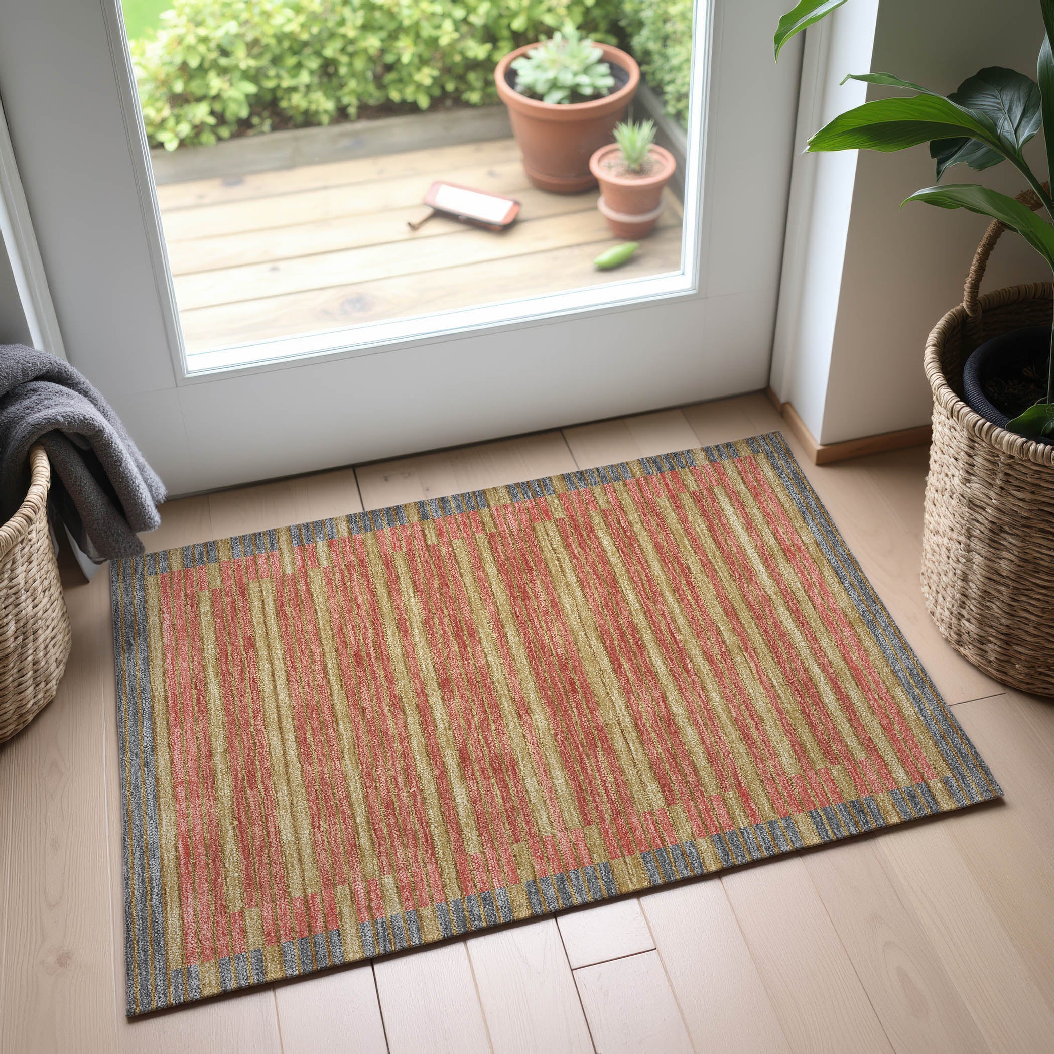 Kyoto Machine Washable Transitional Pewter Gray Rug 1'8" x 2'6" #shape_Rectangle