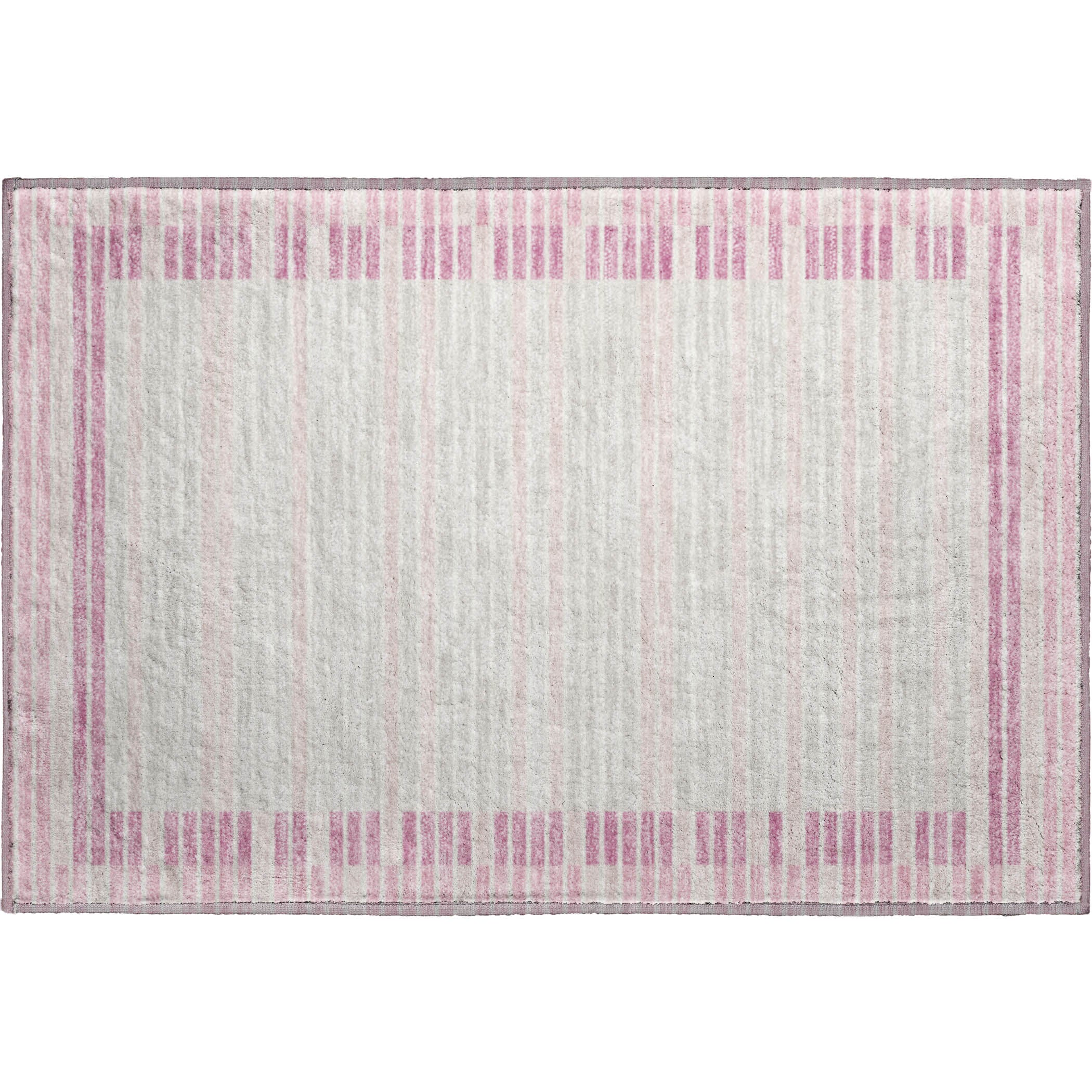 Kyoto Machine Washable Transitional Pink Rug 1'8" x 2'6" #shape_Rectangle
