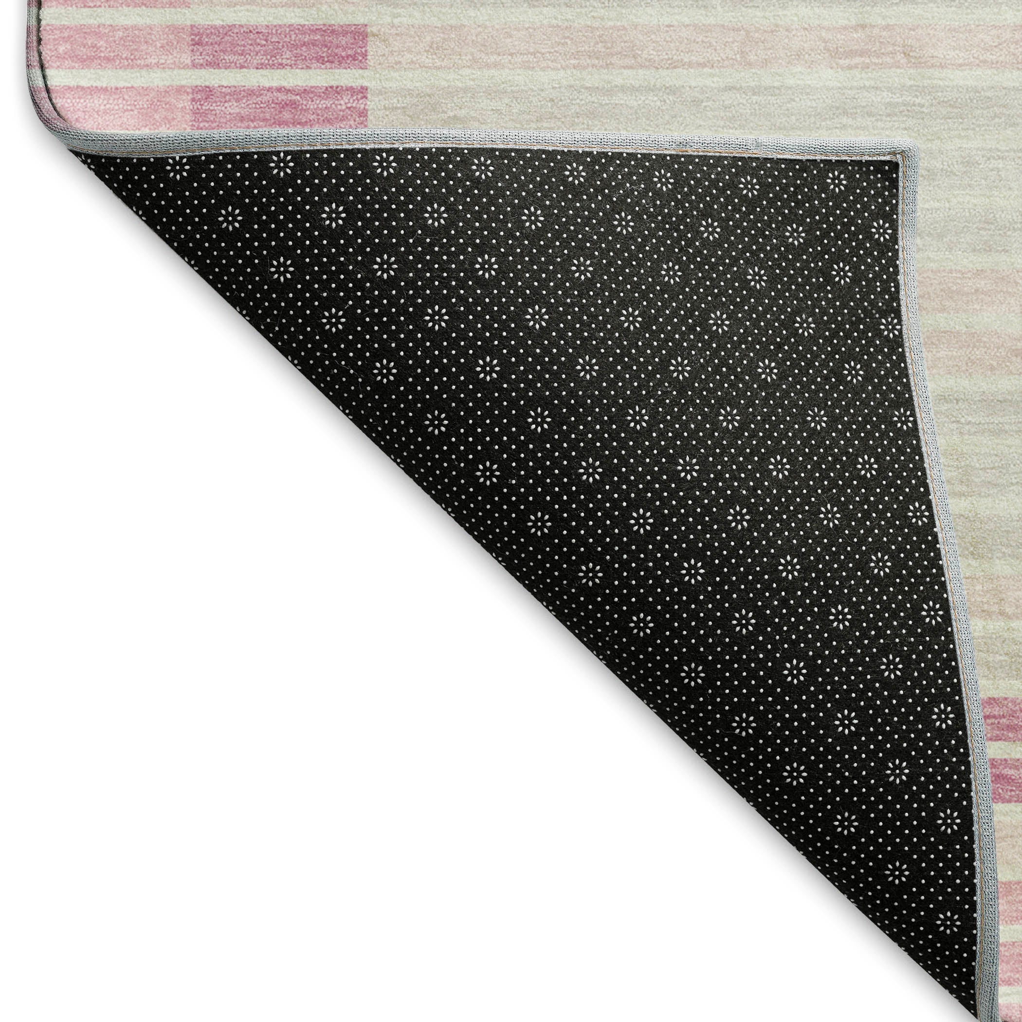 Kyoto Machine Washable Transitional Pink Rug 1'8" x 2'6" #shape_Rectangle
