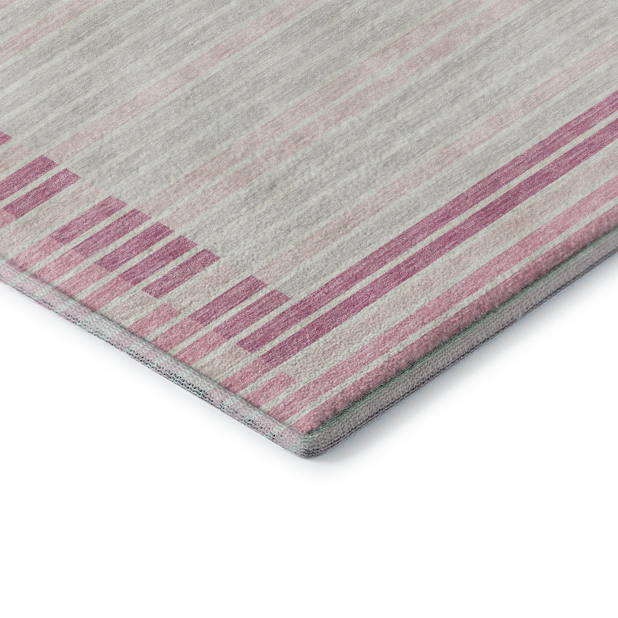 Kyoto Machine Washable Transitional Pink Rug 1'8" x 2'6" #shape_Rectangle