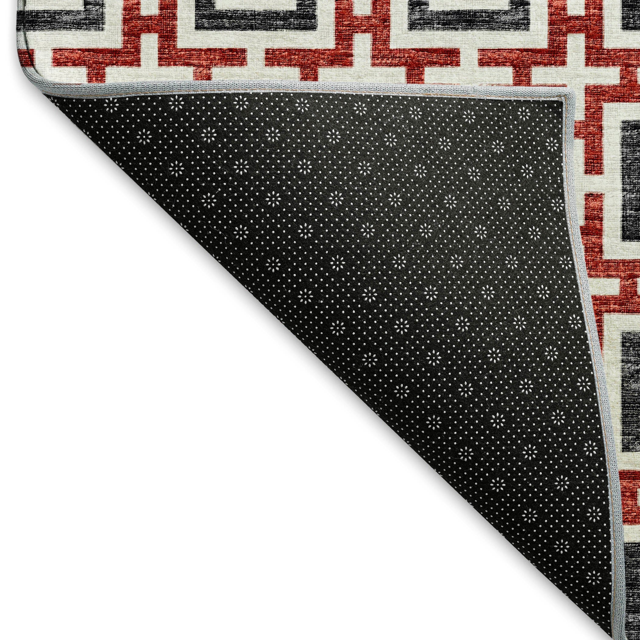 Zanzibar Machine Washable Transitional Red Rug 1'8" x 2'6" #shape_Rectangle