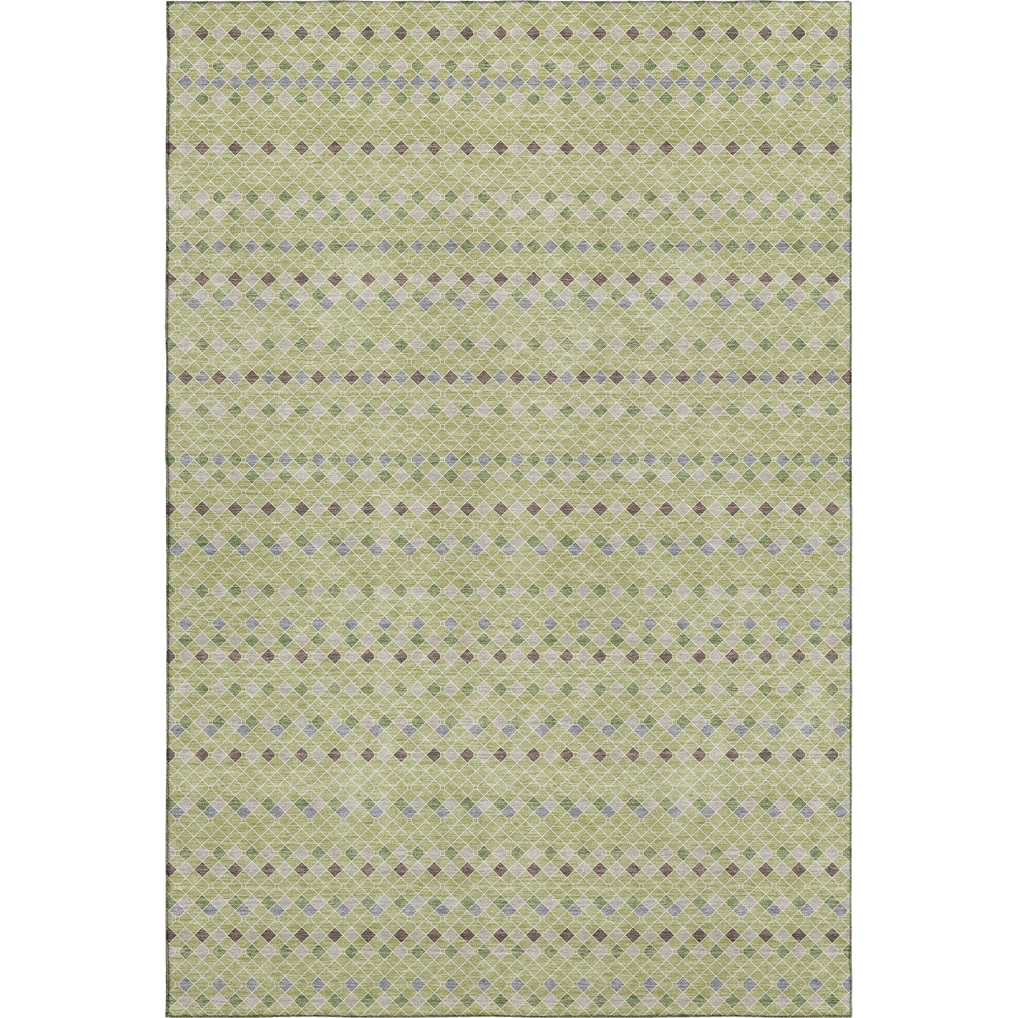 Kathmandu Machine Washable Transitional Aloe Green Rug 2'6" x 3'10" #shape_Rectangle