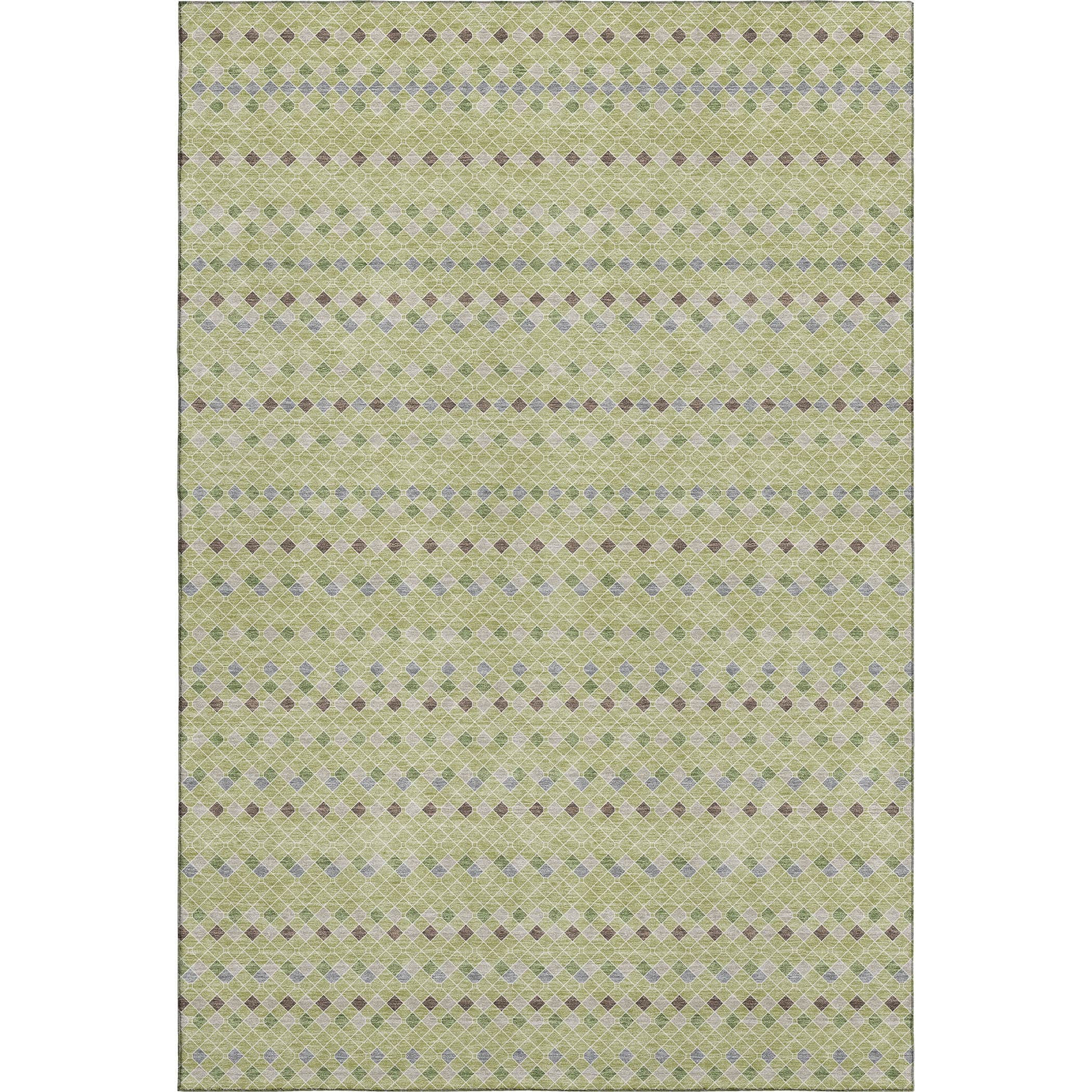 Kathmandu Machine Washable Transitional Aloe Green Rug 2'6" x 3'10" #shape_Rectangle