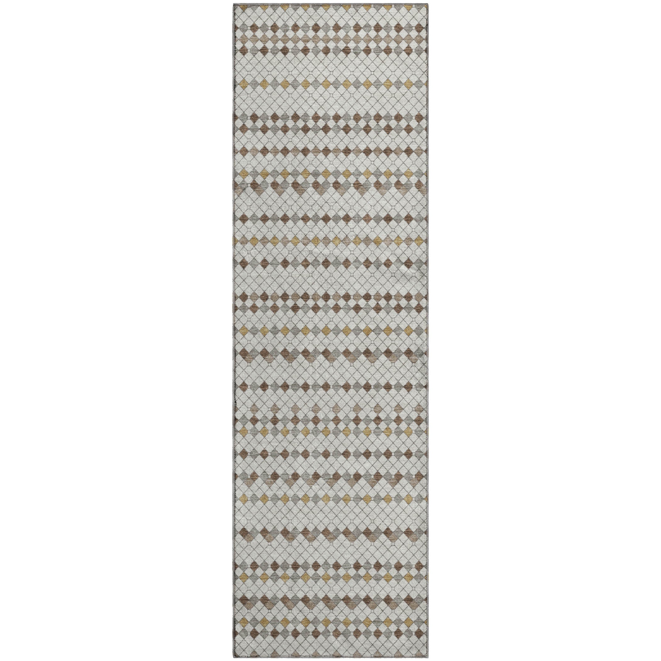 Kathmandu Machine Washable Transitional Ivory Rug 2'3" x 7'6" #shape_Runner