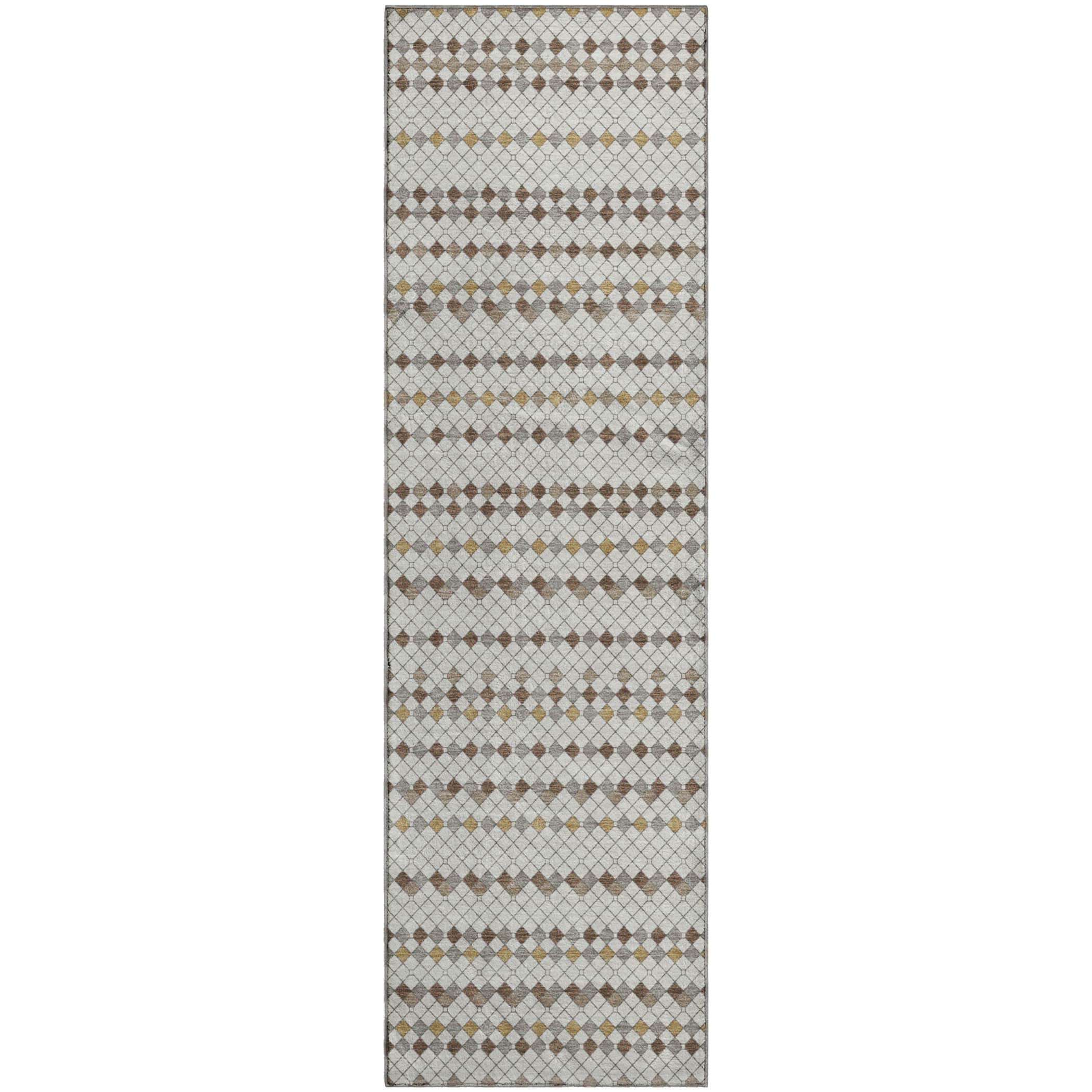 Kathmandu Machine Washable Transitional Ivory Rug 2'3" x 7'6" #shape_Runner
