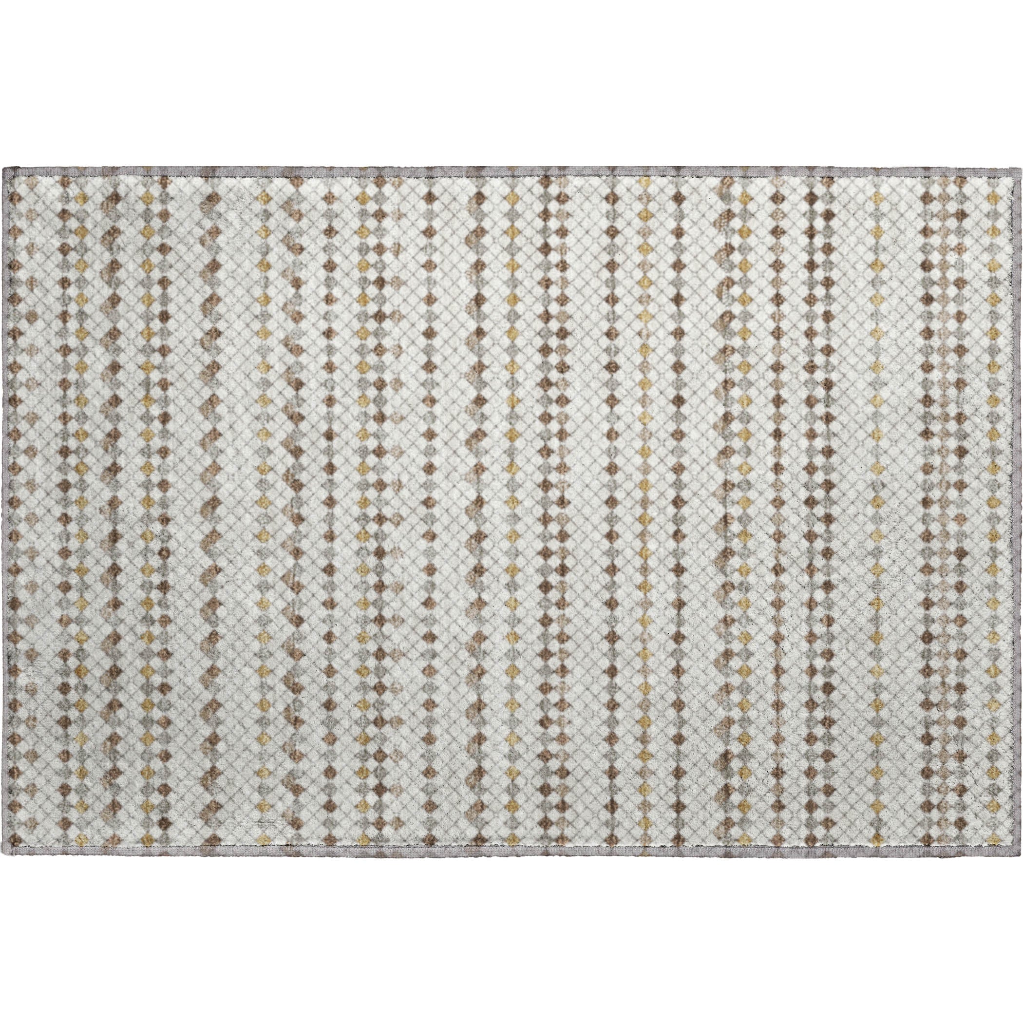 Kathmandu Machine Washable Transitional Ivory Rug 1'8" x 2'6" #shape_Rectangle