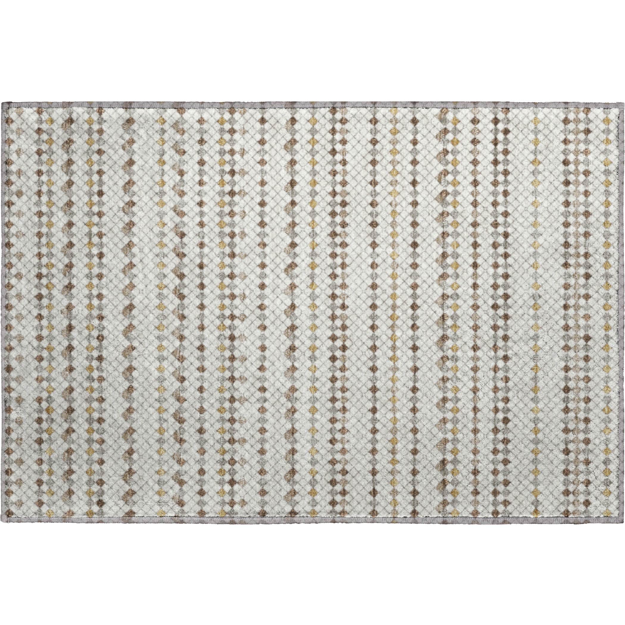 Kathmandu Machine Washable Transitional Ivory Rug 1'8" x 2'6" #shape_Rectangle