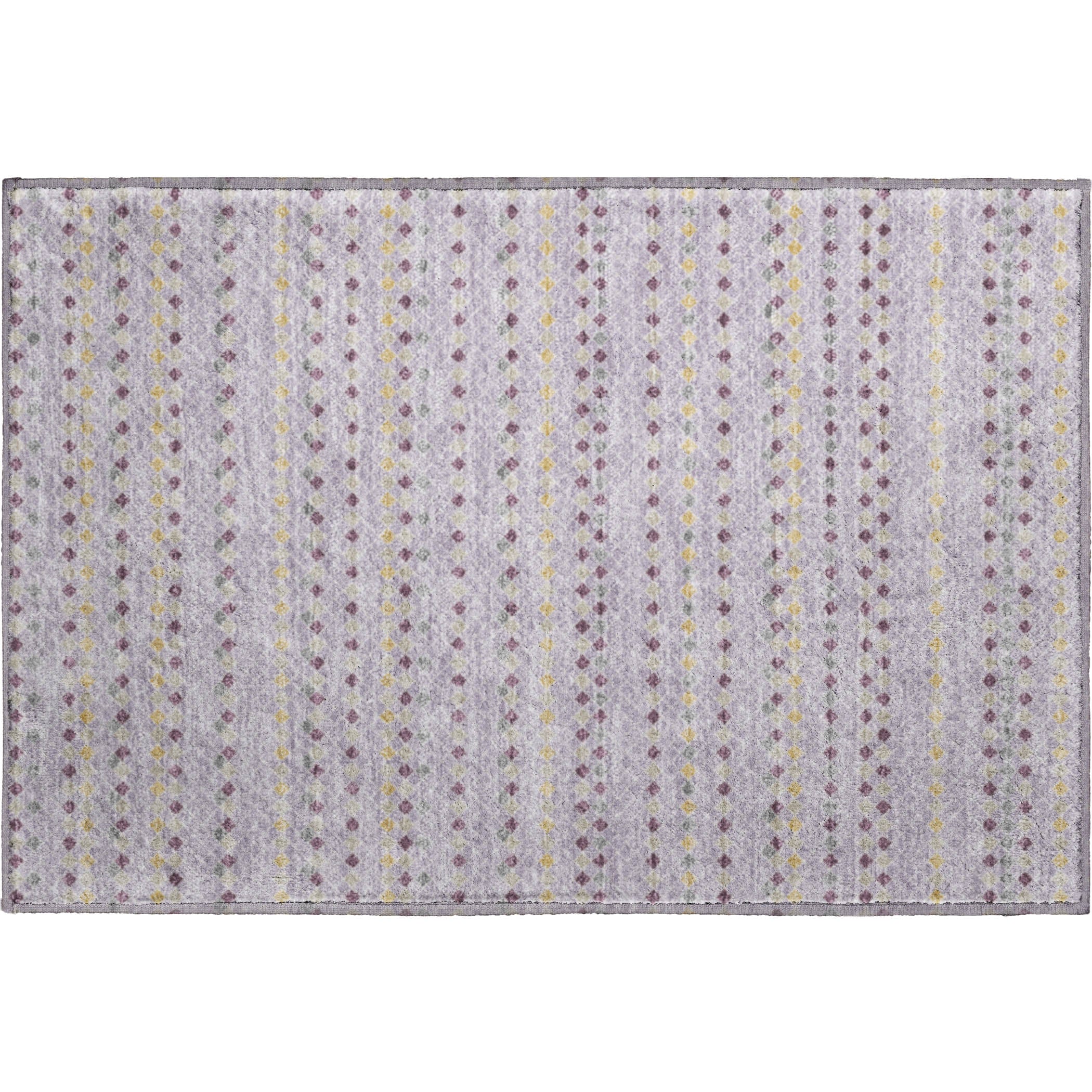 Kathmandu Machine Washable Transitional Lavender Purple Rug 1'8" x 2'6" #shape_Rectangle