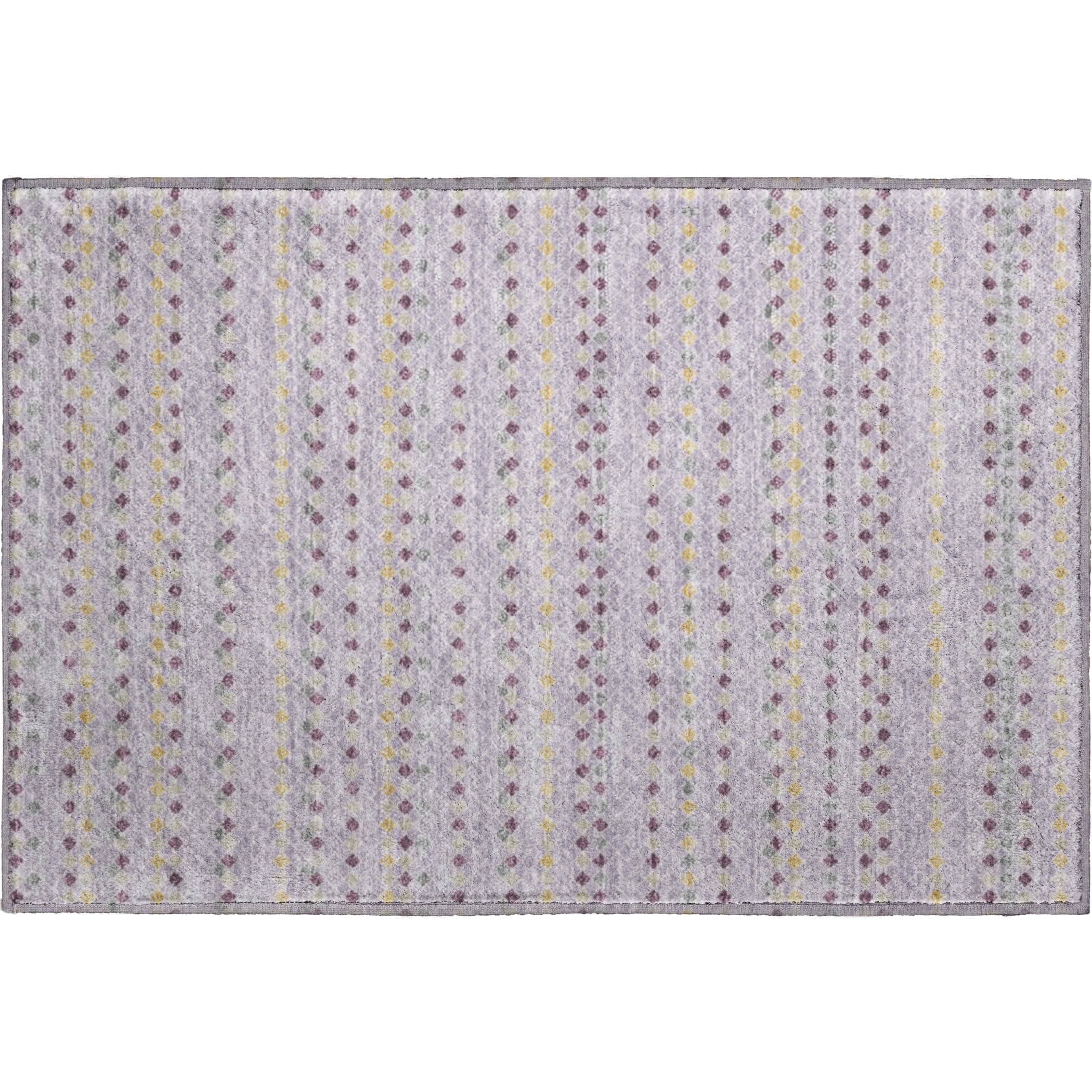 Kathmandu Machine Washable Transitional Lavender Purple Rug 1'8" x 2'6" #shape_Rectangle