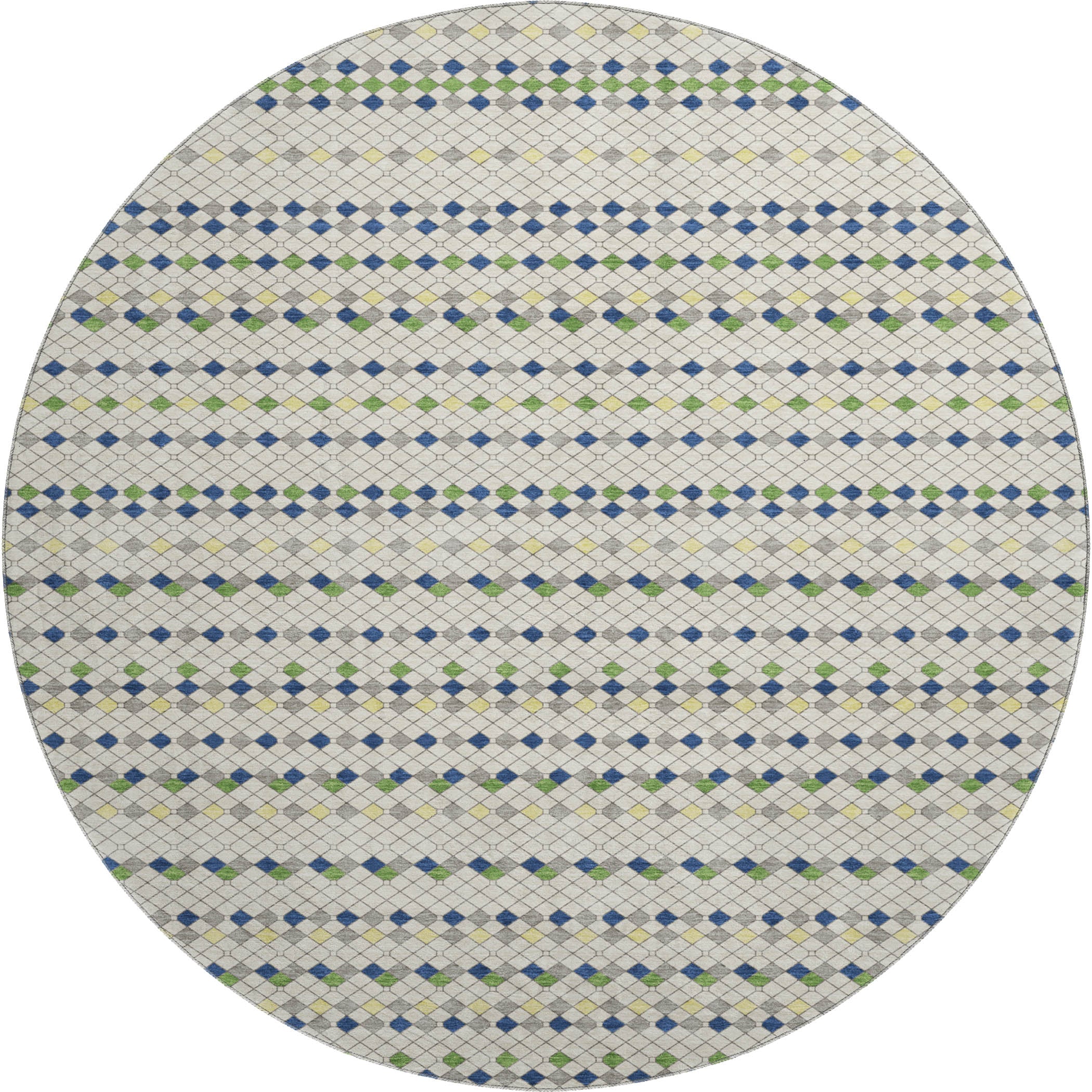 Kathmandu Machine Washable Transitional Linen Ivory Rug 8' x 8' #shape_Round
