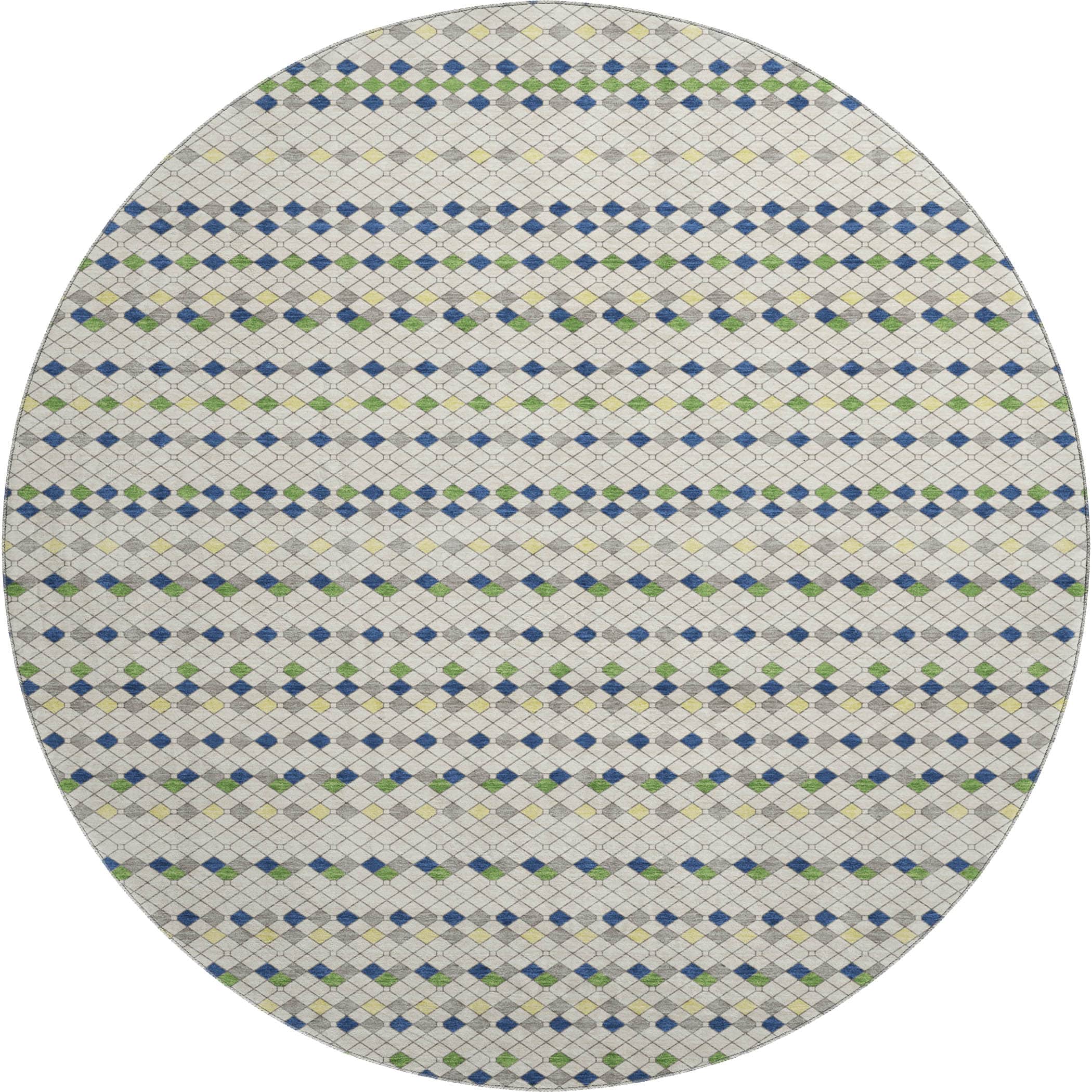 Kathmandu Machine Washable Transitional Linen Ivory Rug 8' x 8' #shape_Round