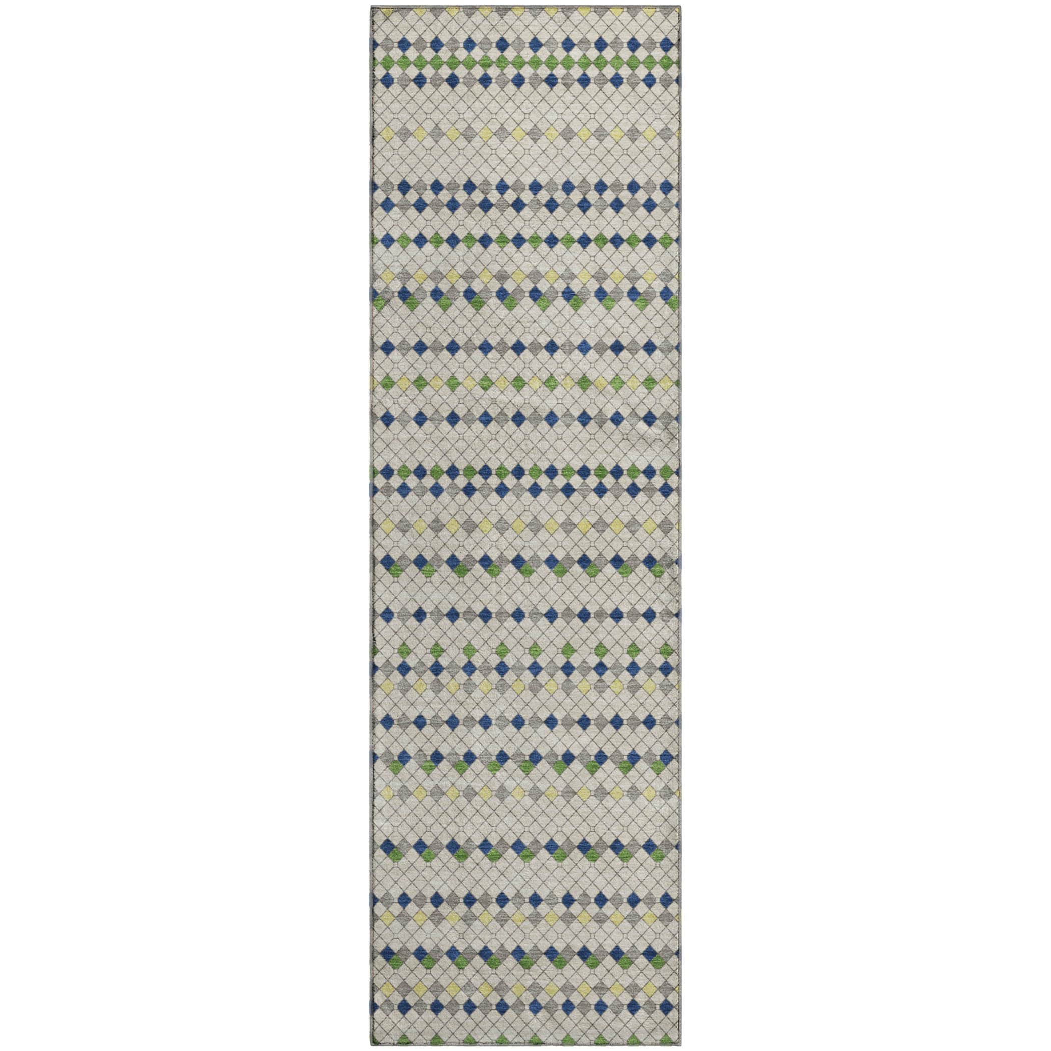 Kathmandu Machine Washable Transitional Linen Ivory Rug 2'3" x 7'6" #shape_Runner