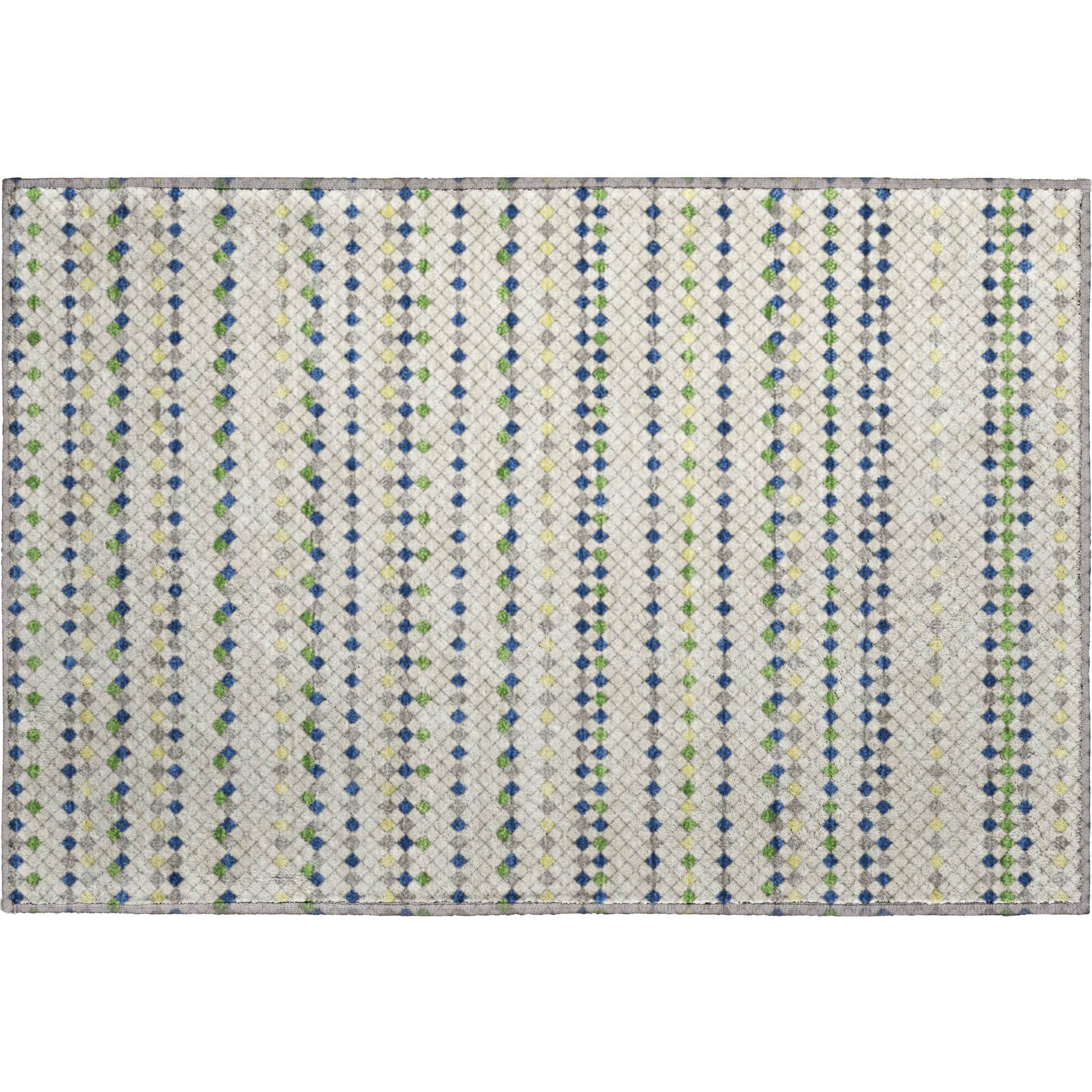 Kathmandu Machine Washable Transitional Linen Ivory Rug 1'8" x 2'6" #shape_Rectangle