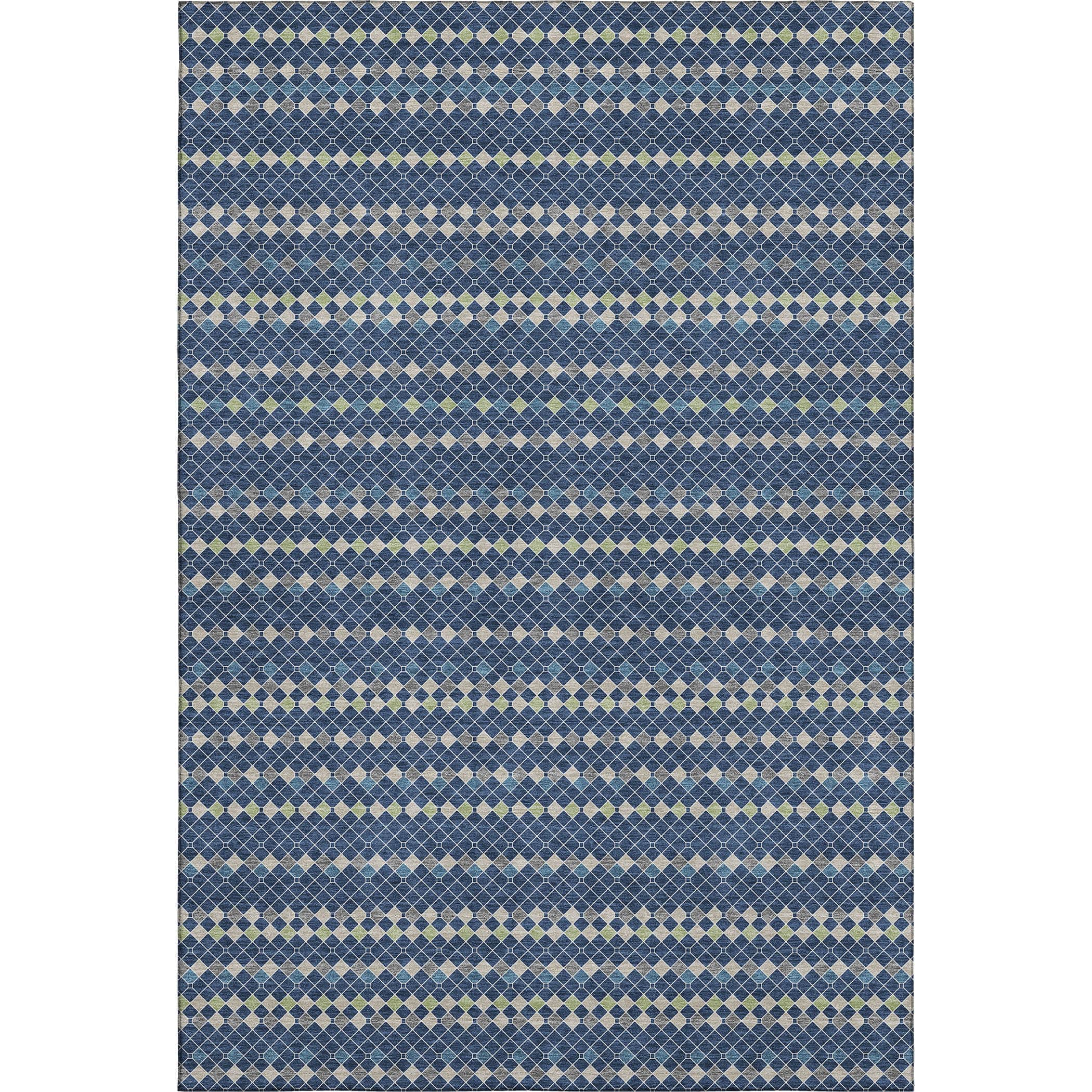 Kathmandu Machine Washable Transitional Navy Blue Rug 2'6" x 3'10" #shape_Rectangle