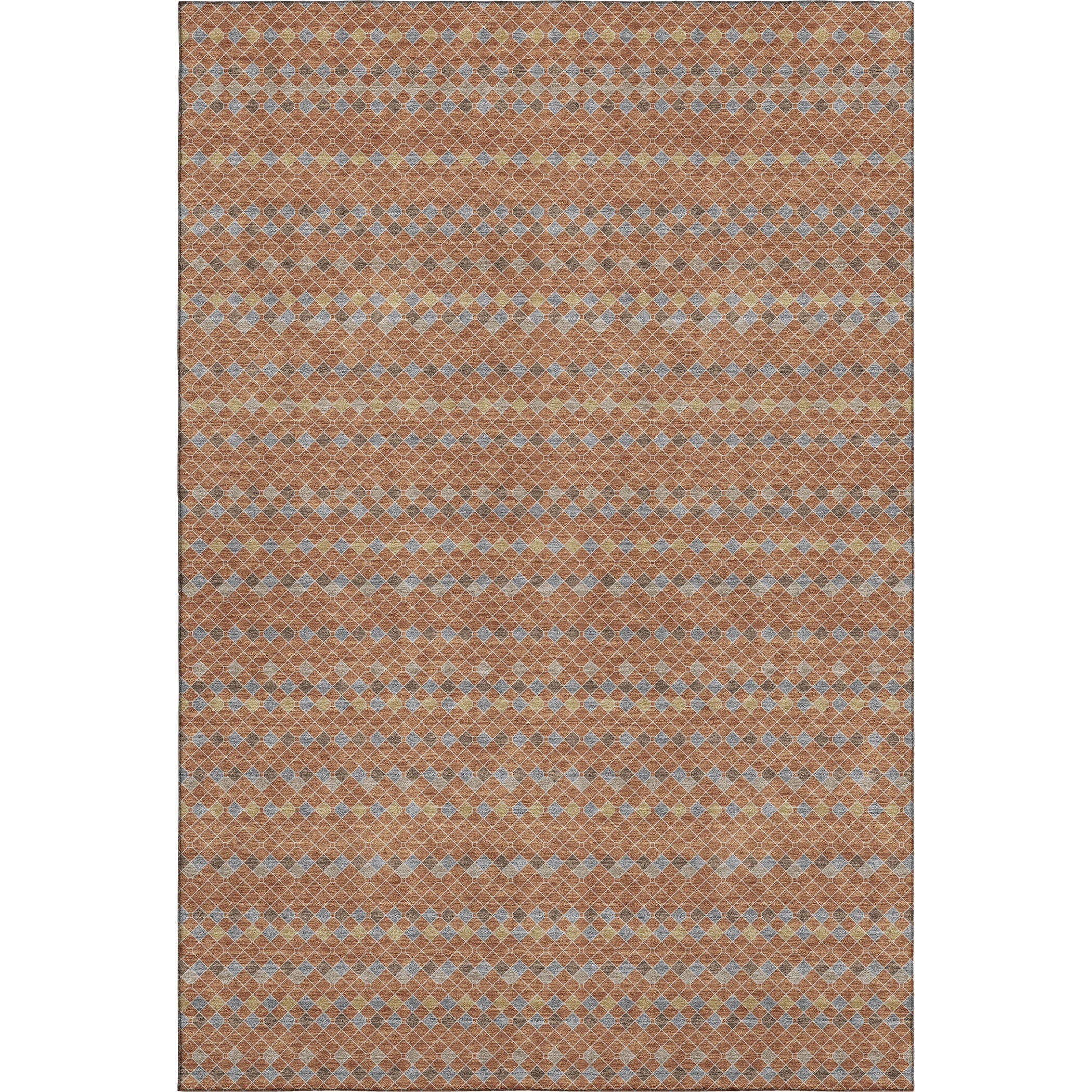 Kathmandu Machine Washable Transitional Paprika Orange Rug 2'6" x 3'10" #shape_Rectangle