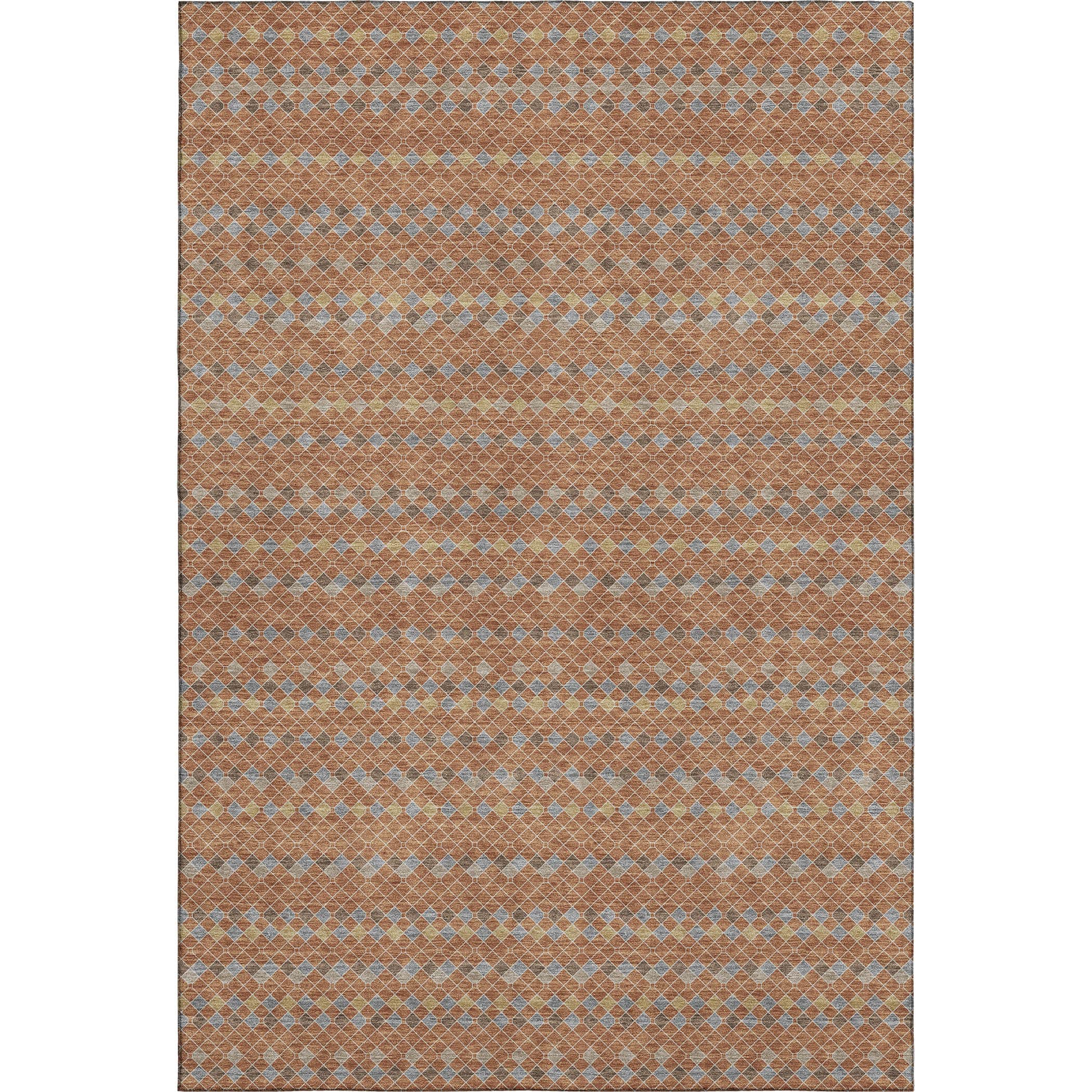 Kathmandu Machine Washable Transitional Paprika Orange Rug 2'6" x 3'10" #shape_Rectangle