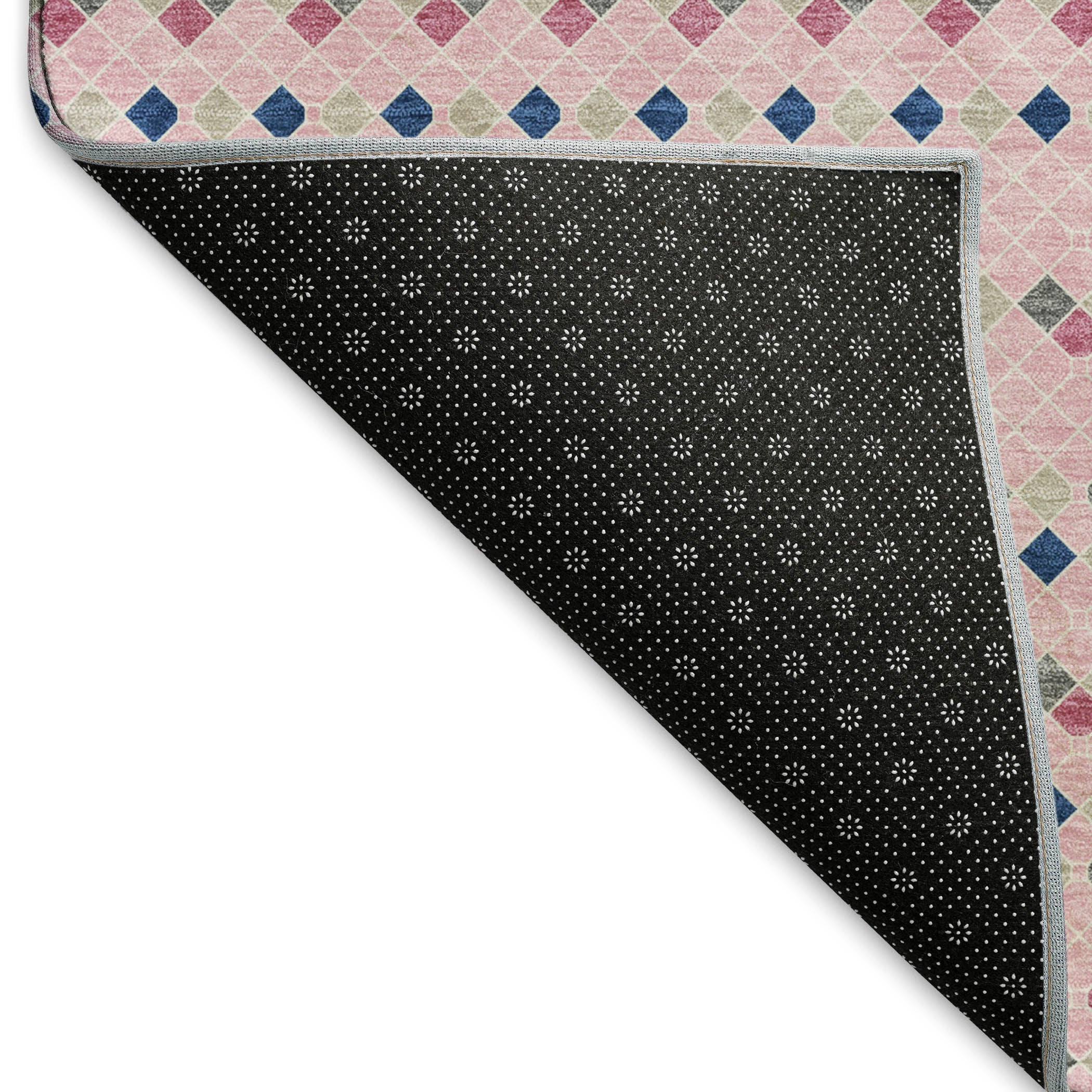 Kathmandu Machine Washable Transitional Pink Rug 1'8" x 2'6" #shape_Rectangle