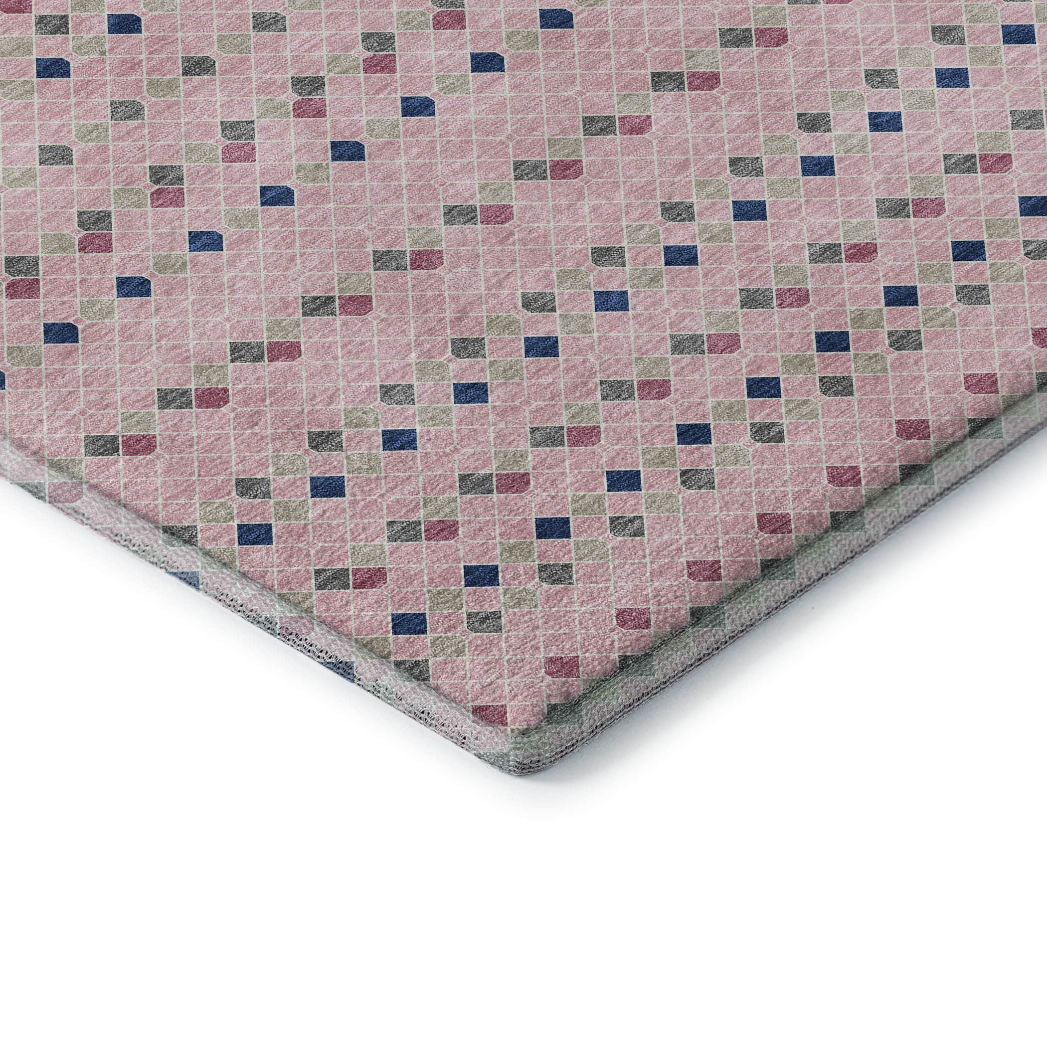 Kathmandu Machine Washable Transitional Pink Rug 1'8" x 2'6" #shape_Rectangle