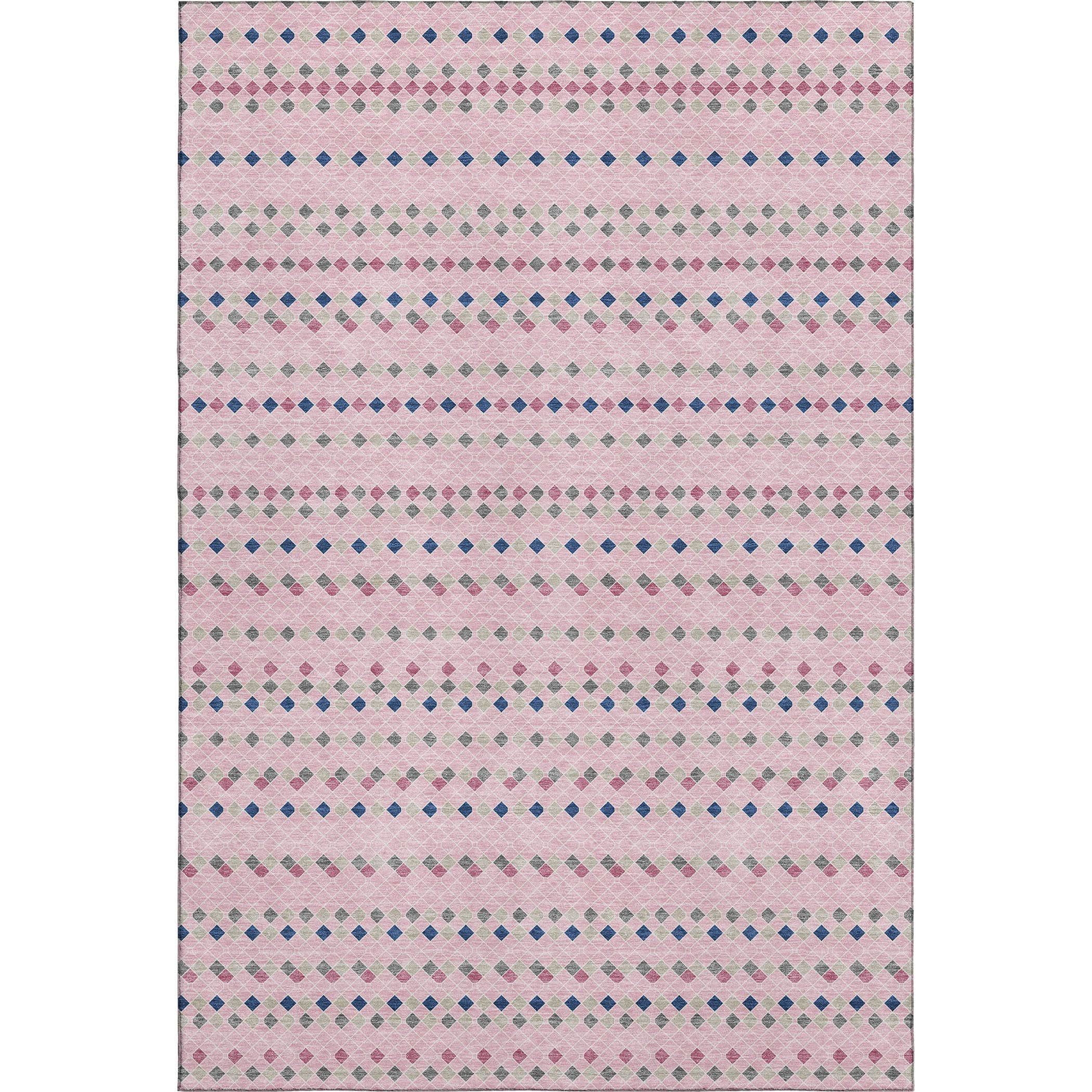 Kathmandu Machine Washable Transitional Pink Rug 2'6" x 3'10" #shape_Rectangle