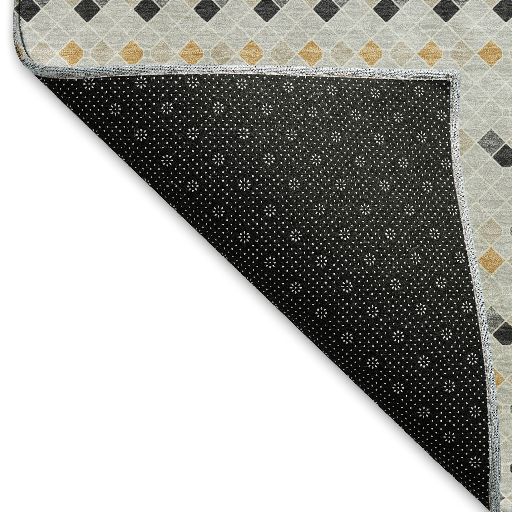 Kathmandu Machine Washable Transitional Silver Gray Rug 1'8" x 2'6" #shape_Rectangle