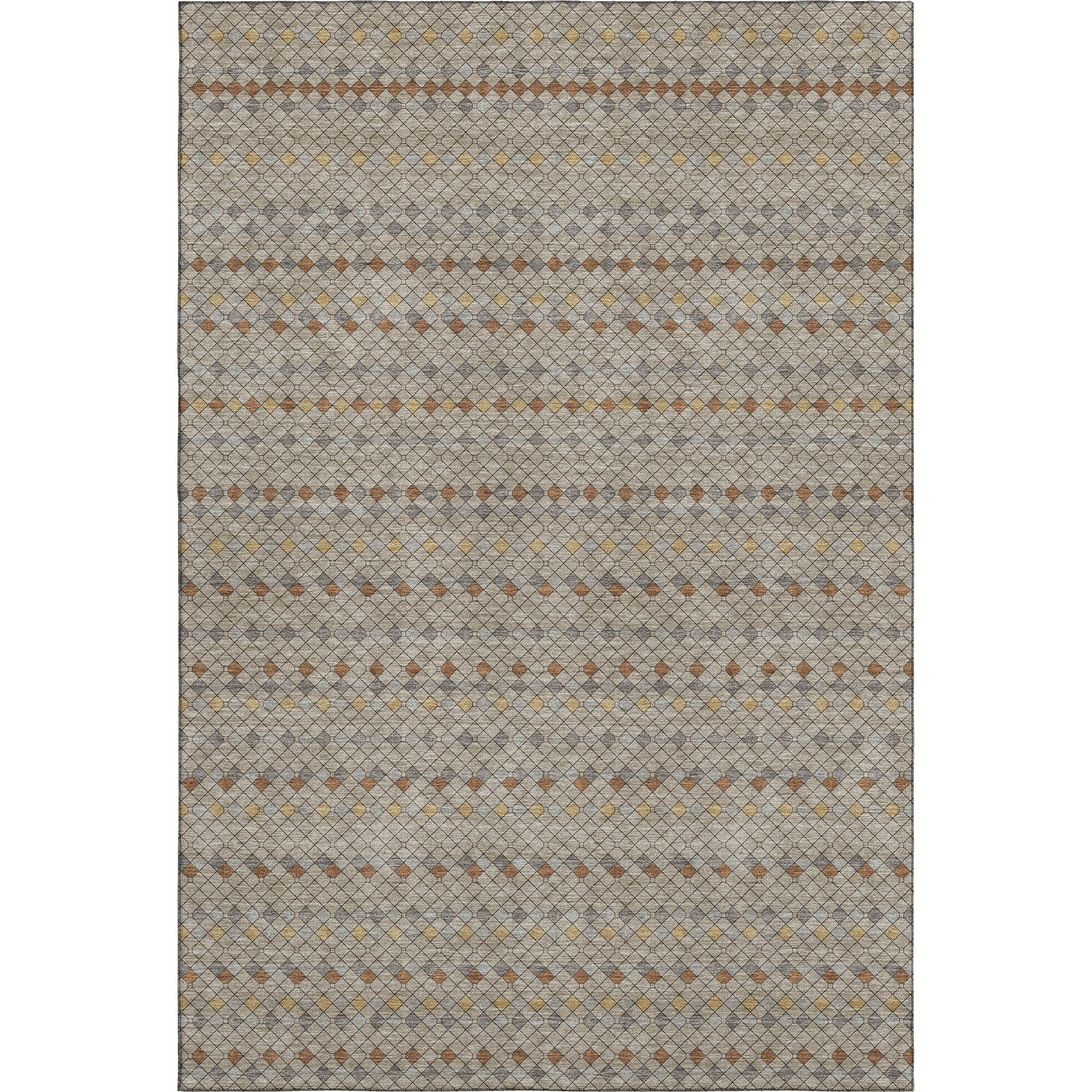 Kathmandu Machine Washable Transitional Taupe Brown Rug 2'6" x 3'10" #shape_Rectangle