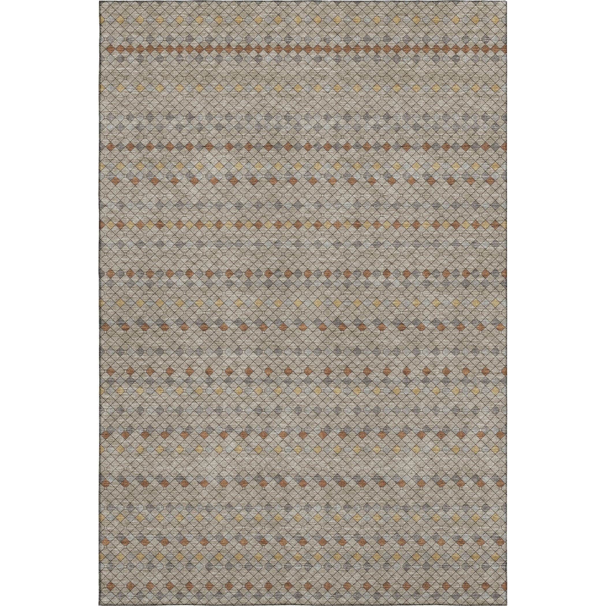 Kathmandu Machine Washable Transitional Taupe Brown Rug 2'6" x 3'10" #shape_Rectangle