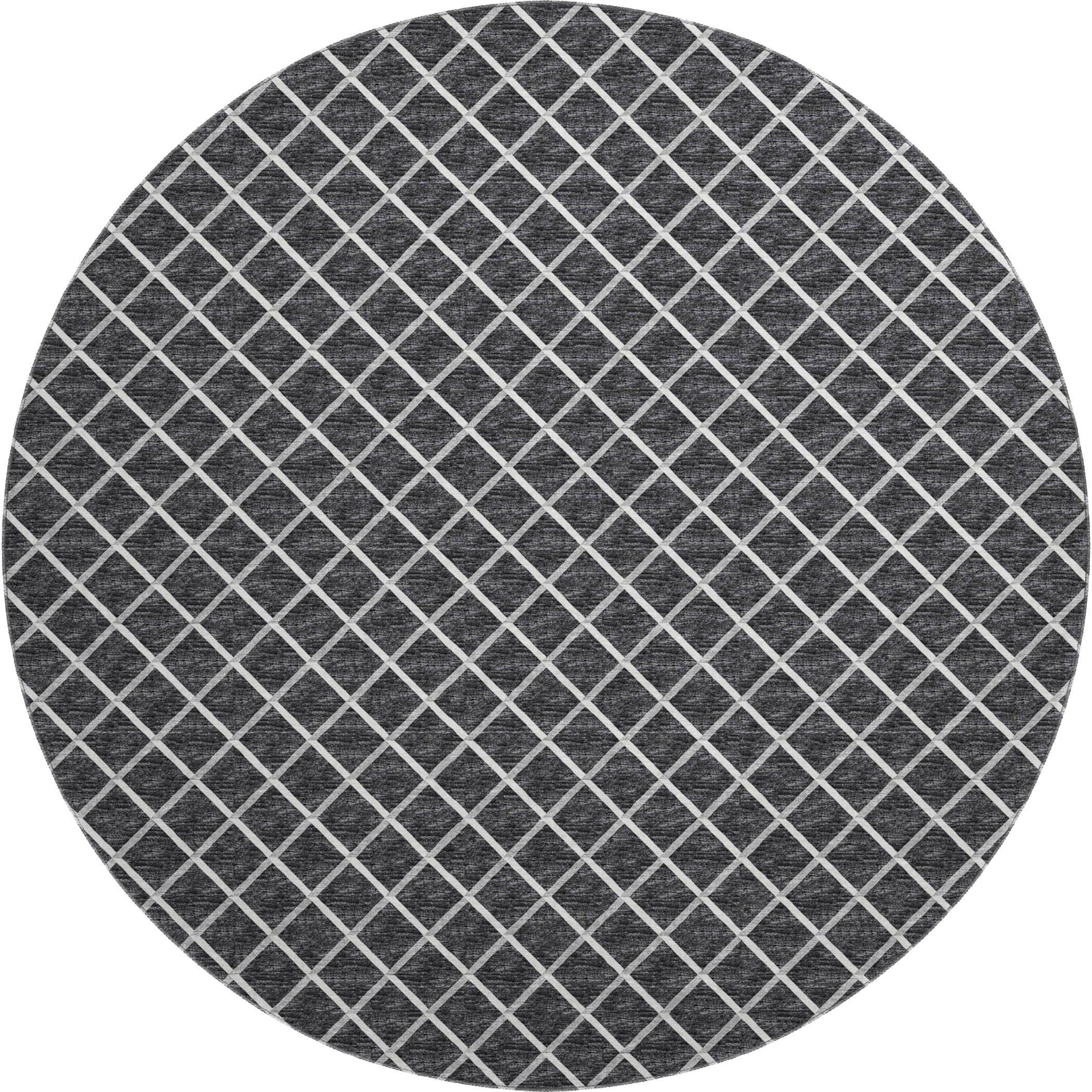 Oaxaca Machine Washable Transitional Black Rug 8' x 8' #shape_Round