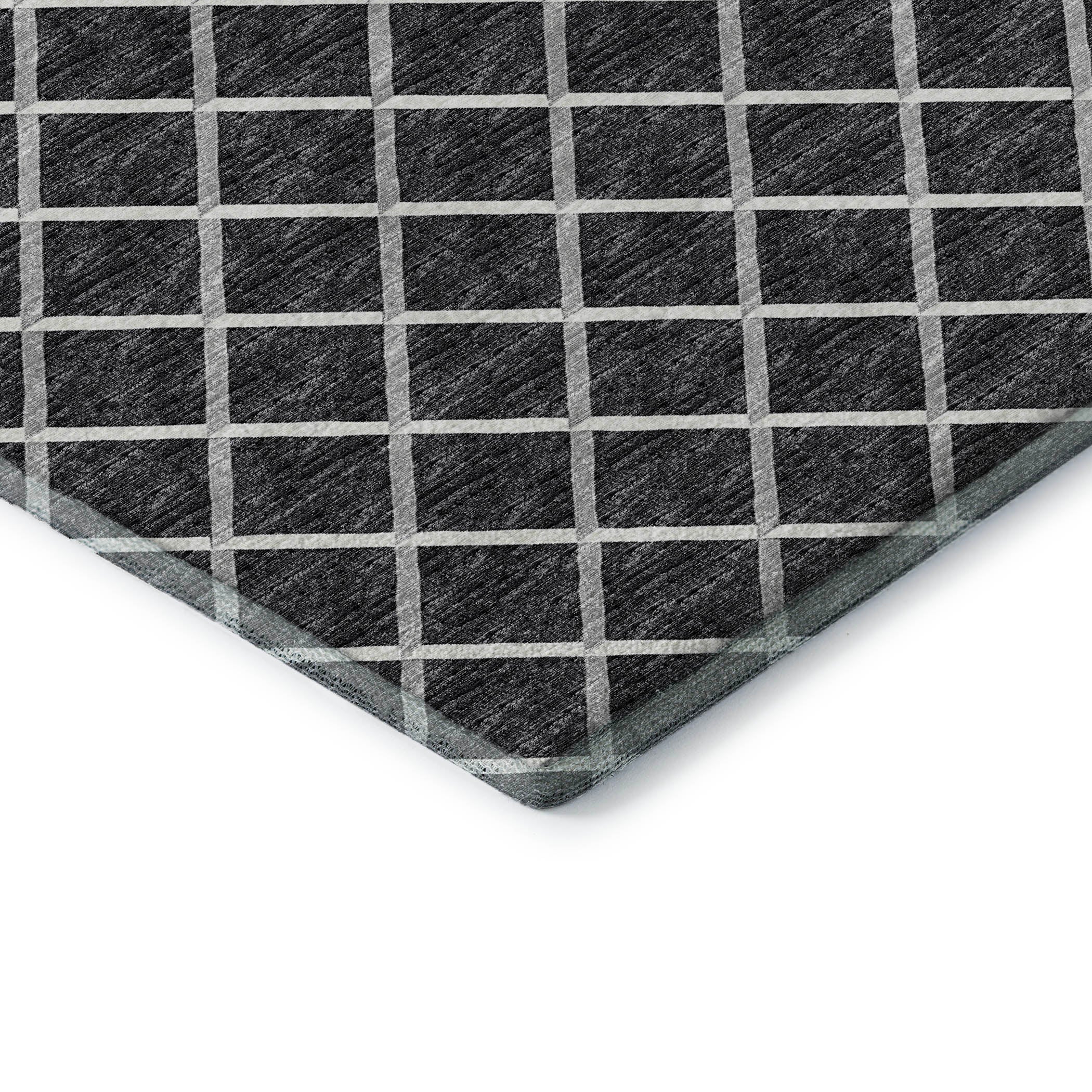 Oaxaca Machine Washable Transitional Black Rug 1'8" x 2'6" #shape_Rectangle