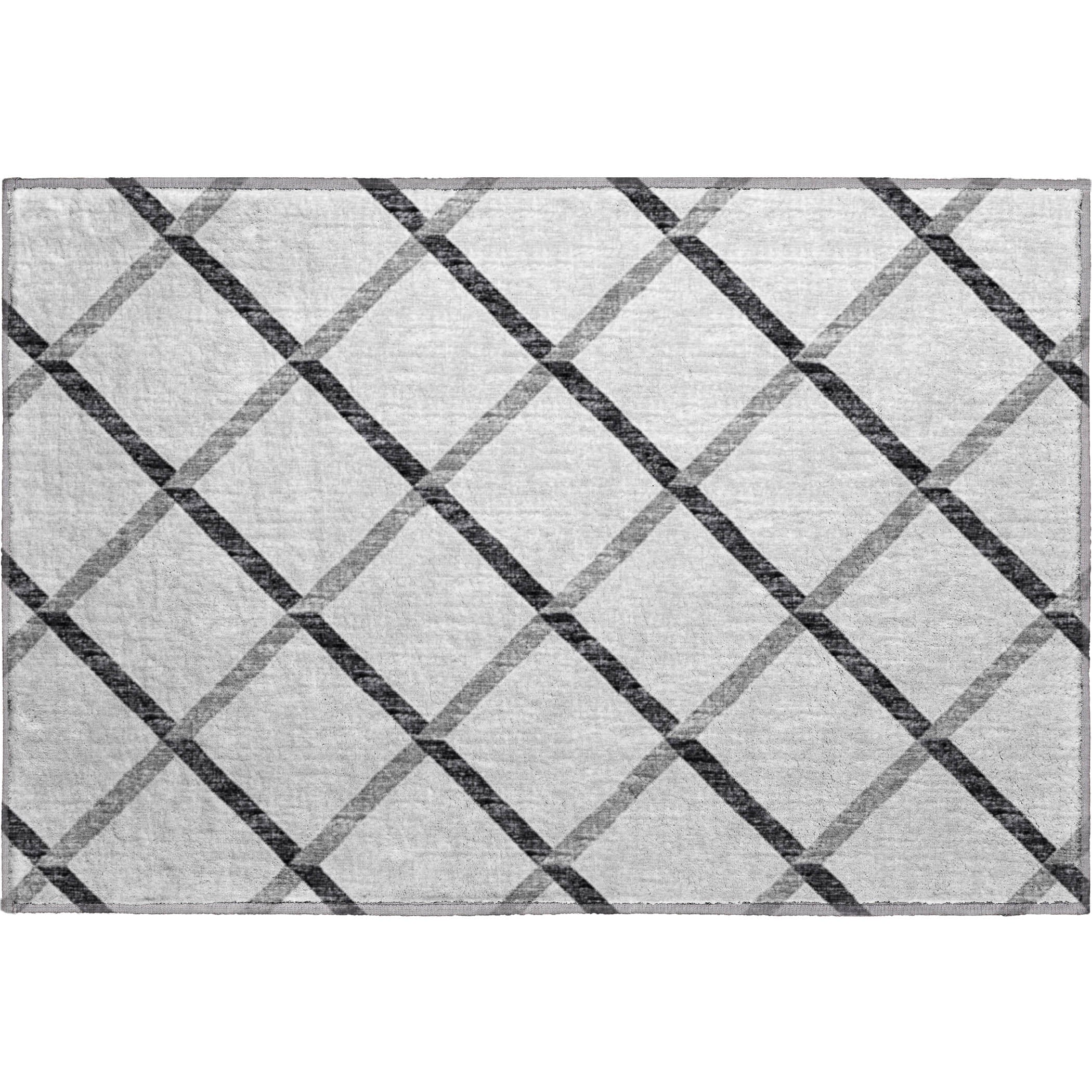Oaxaca Machine Washable Transitional Gray Rug 1'8" x 2'6" #shape_Rectangle