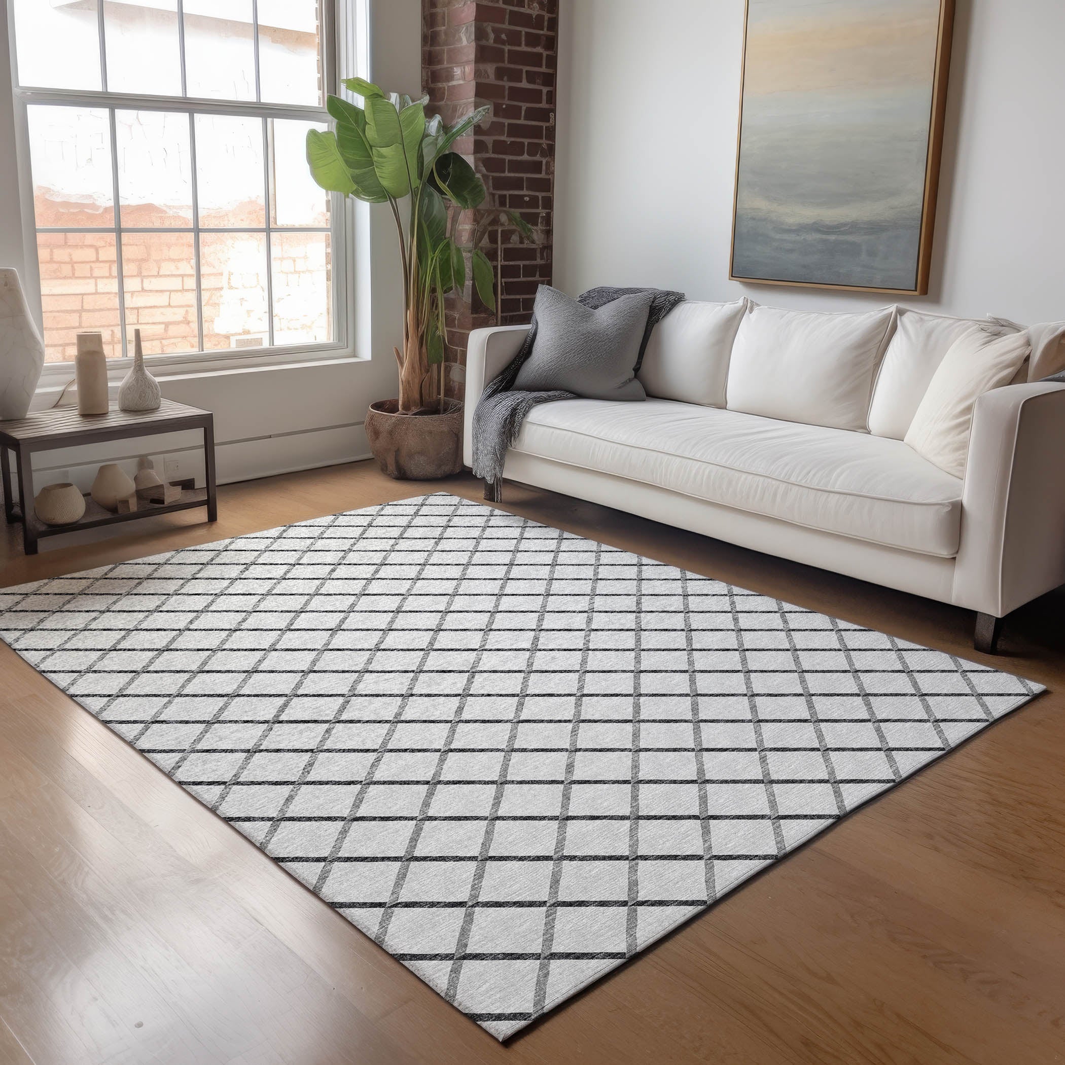 Oaxaca Machine Washable Transitional Gray Rug 2'6" x 3'10" #shape_Rectangle