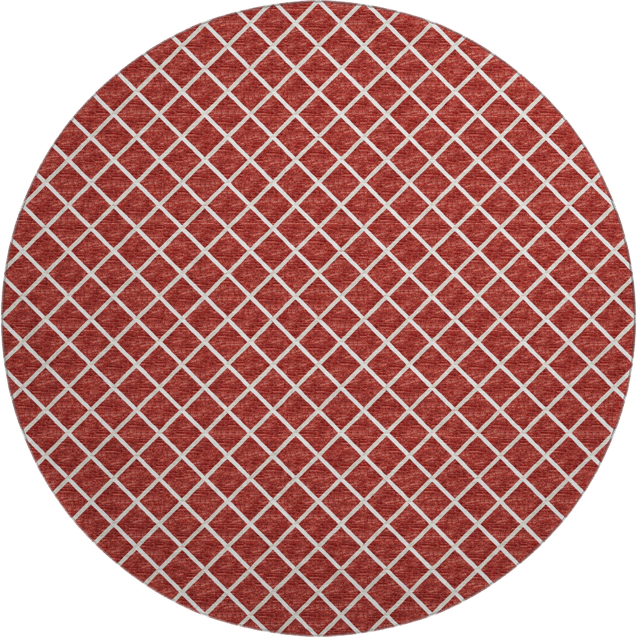 Oaxaca Machine Washable Transitional Red Rug 8' x 8' #shape_Round