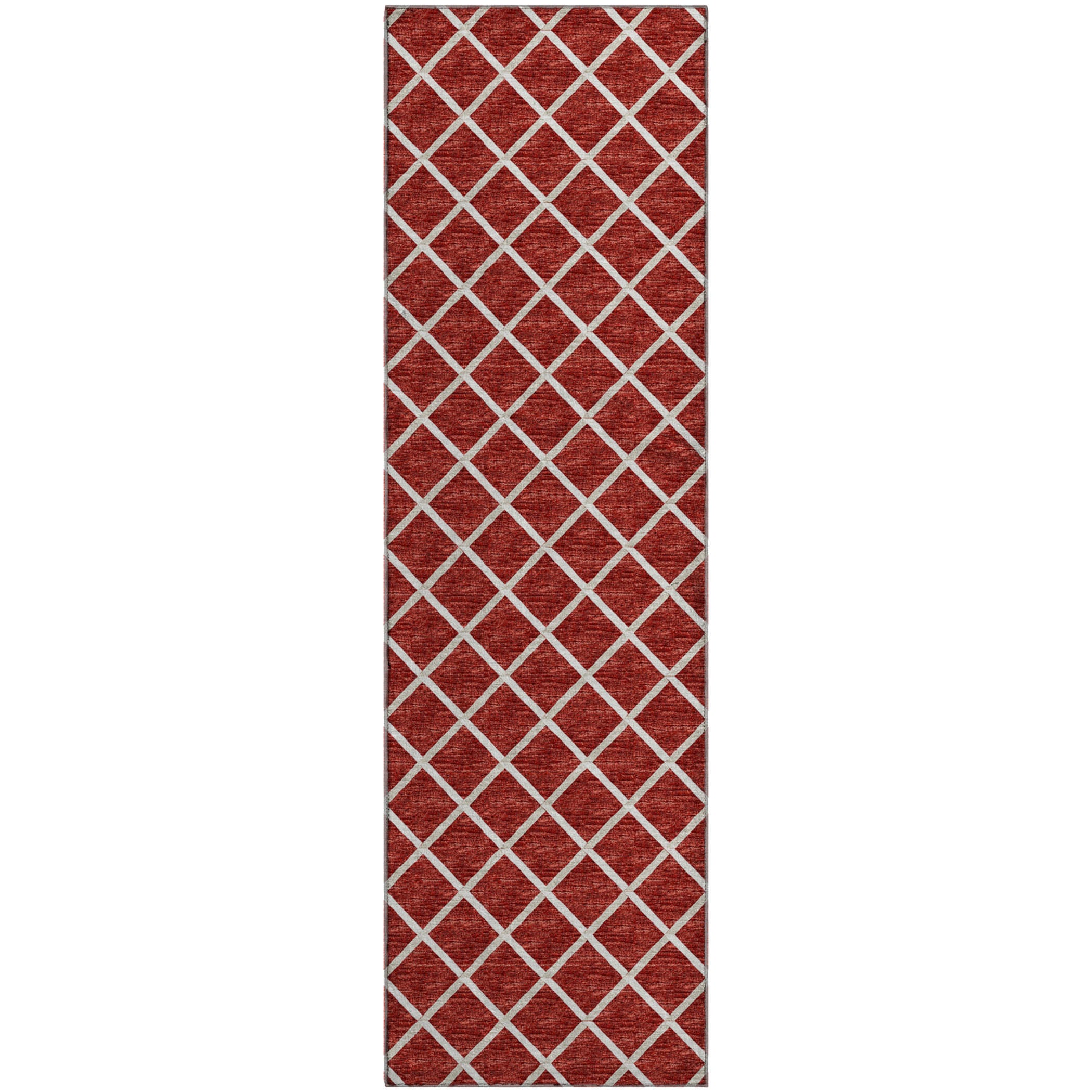 Oaxaca Machine Washable Transitional Red Rug 2'3" x 7'6" #shape_Runner