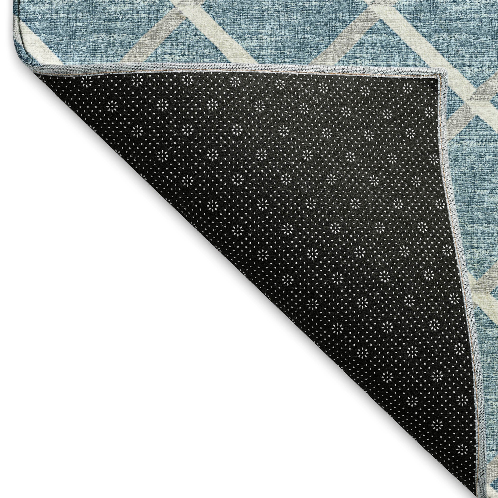 Oaxaca Machine Washable Transitional Sky Blue Rug 1'8" x 2'6" #shape_Rectangle