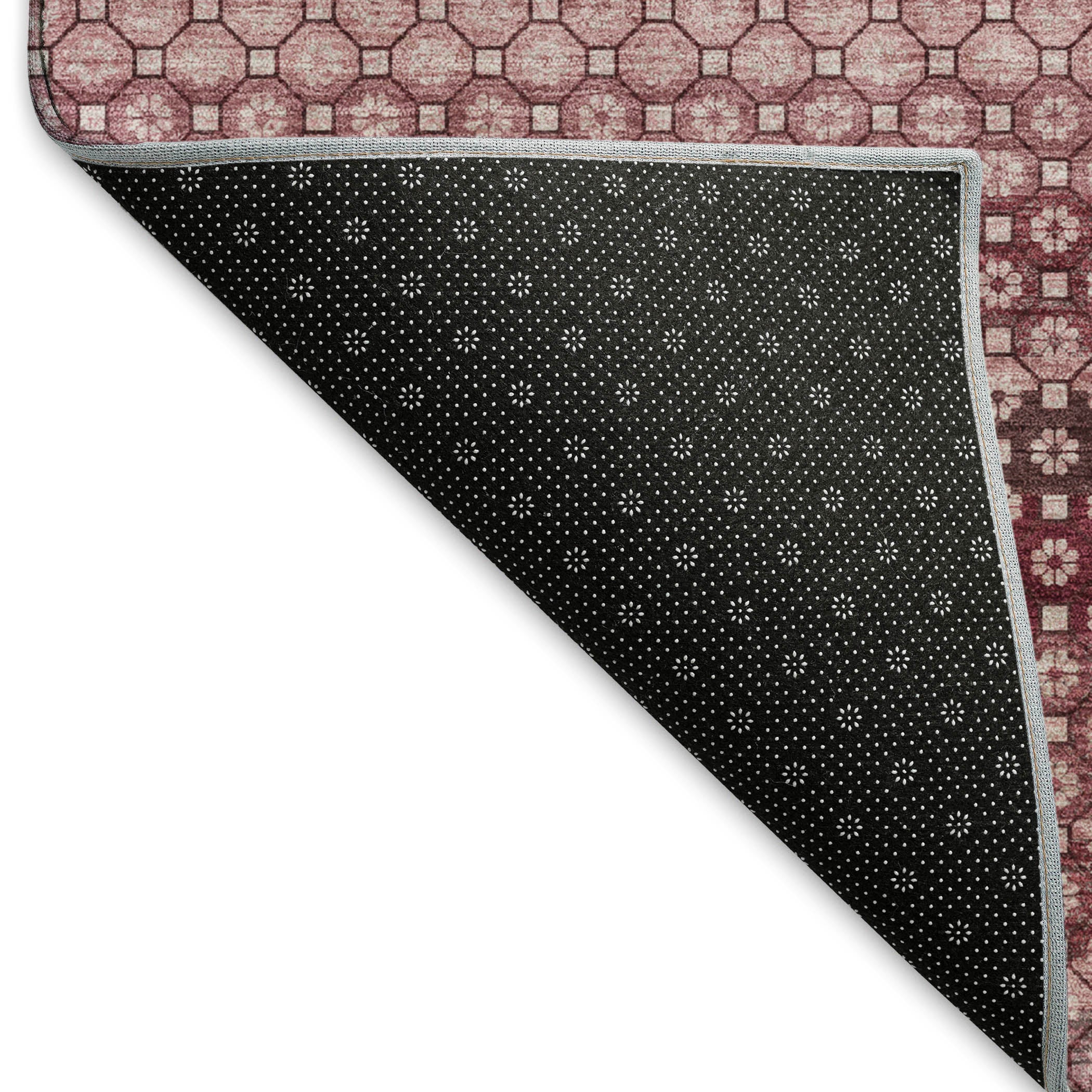 Tallinn Machine Washable Transitional Garnet Red Rug 1'8" x 2'6" #shape_Rectangle