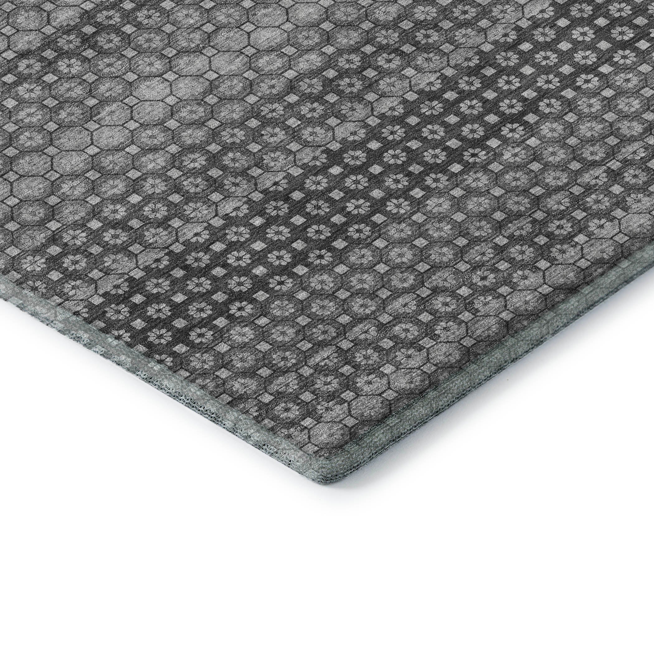 Tallinn Machine Washable Transitional Gray Rug 1'8" x 2'6" #shape_Rectangle