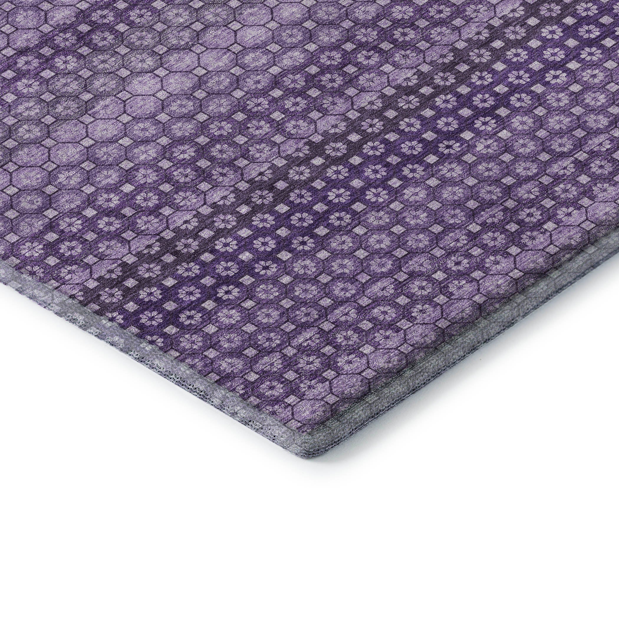 Tallinn Machine Washable Transitional Lavender Purple Rug 1'8" x 2'6" #shape_Rectangle