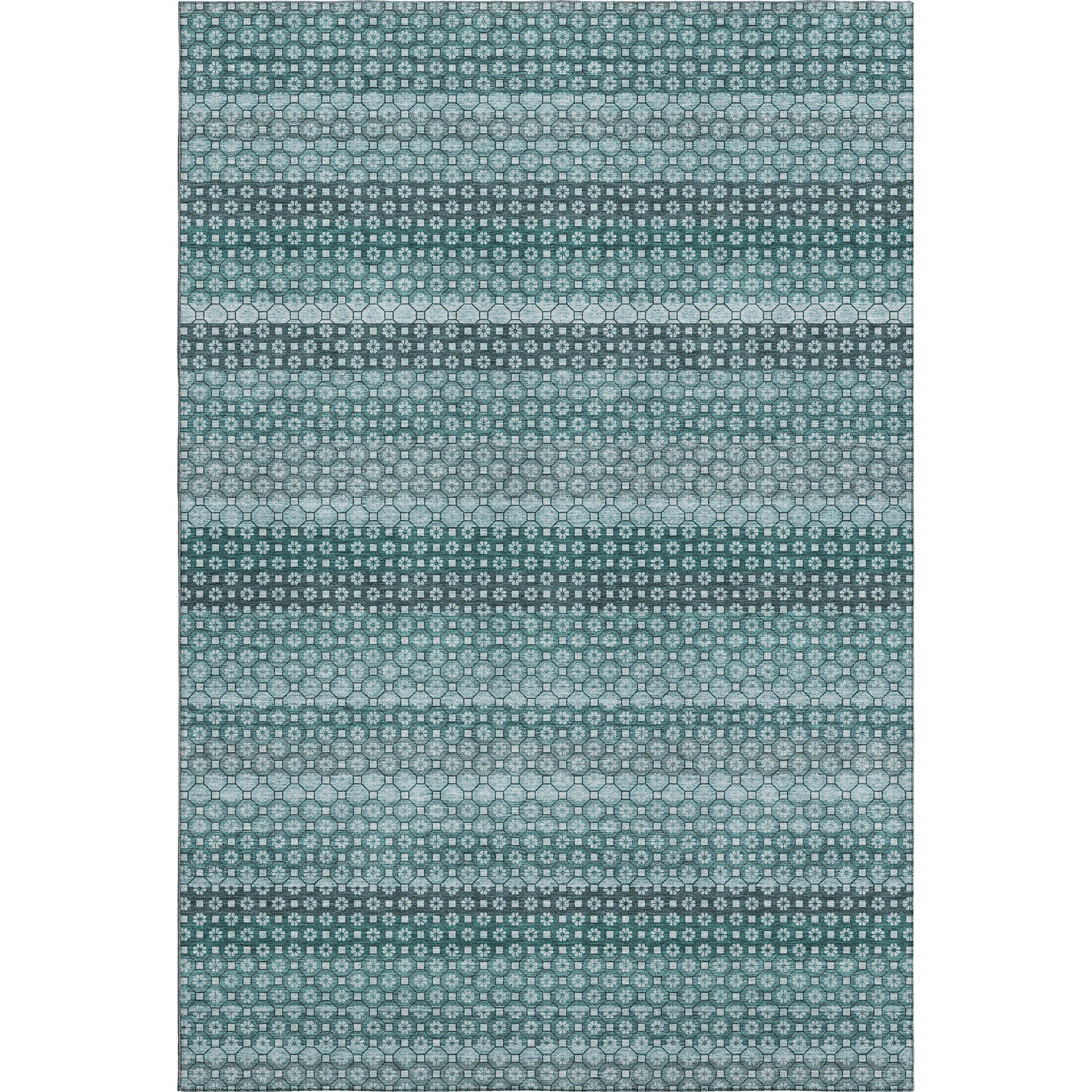 Tallinn Machine Washable Transitional Teal Rug 2'6" x 3'10" #shape_Rectangle