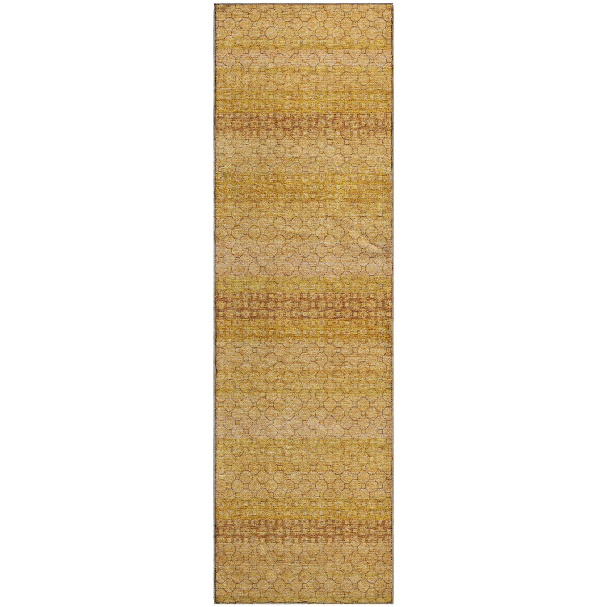 Tallinn Machine Washable Transitional Wheat Gold Rug 2'3" x 7'6" #shape_Runner