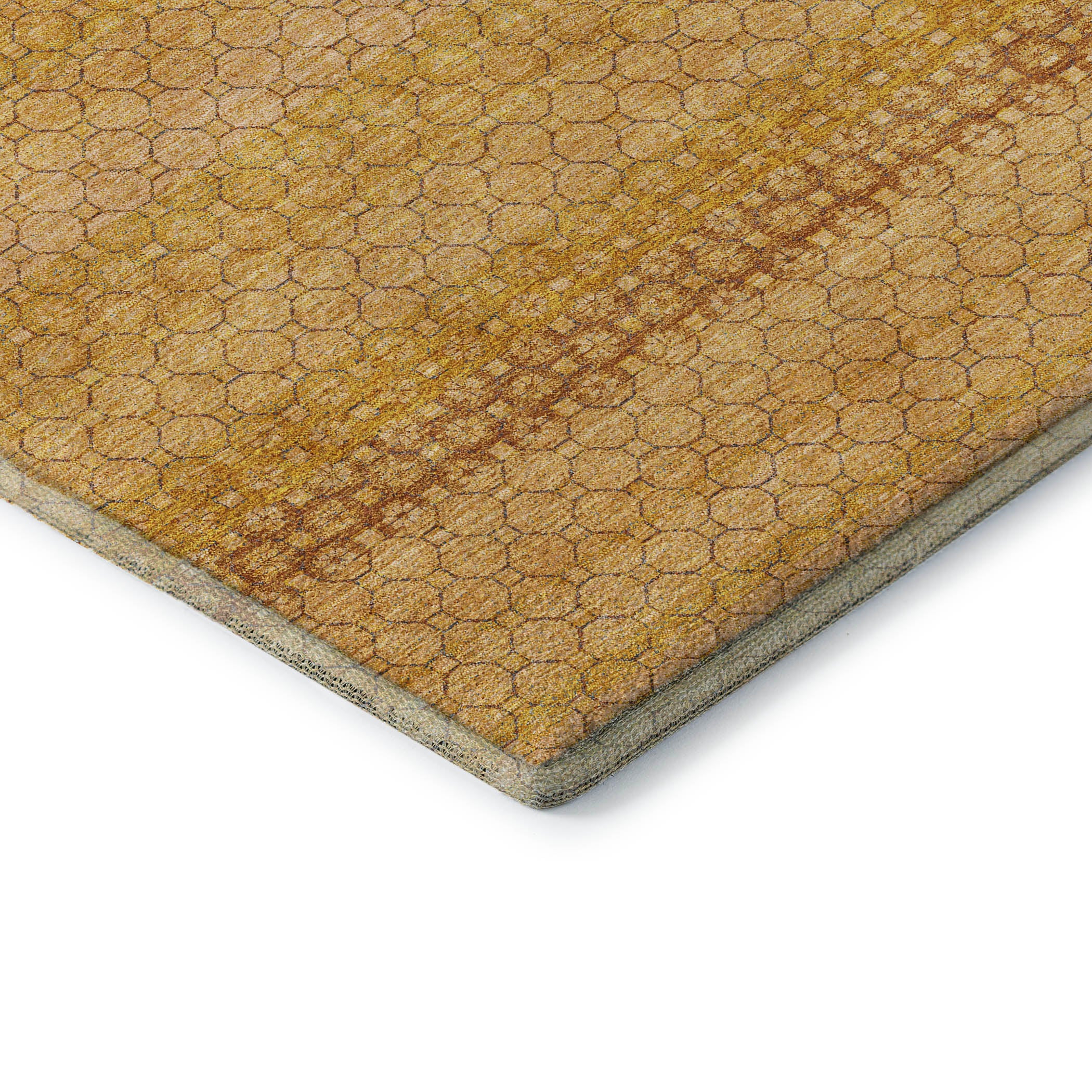 Tallinn Machine Washable Transitional Wheat Gold Rug 1'8" x 2'6" #shape_Rectangle