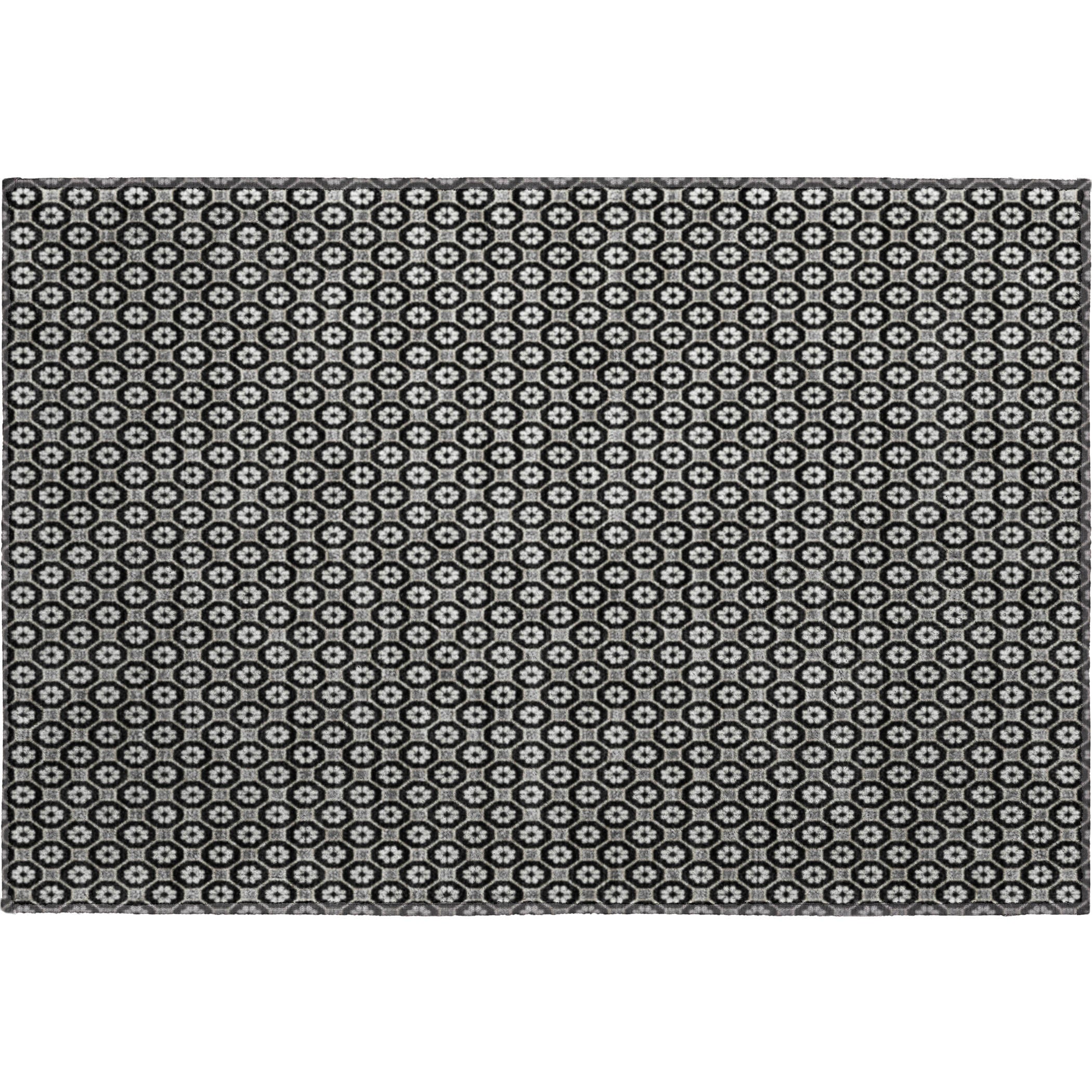 Siena Machine Washable Transitional Black Rug 1'8" x 2'6" #shape_Rectangle