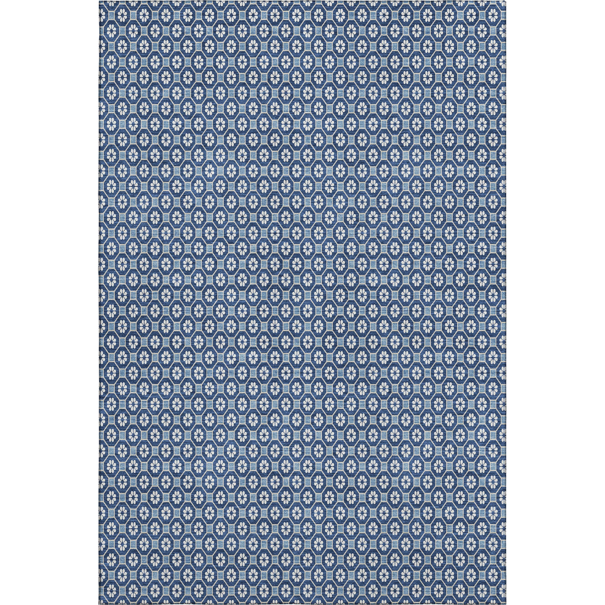 Siena Machine Washable Transitional Blue Rug 2'6" x 3'10" #shape_Rectangle